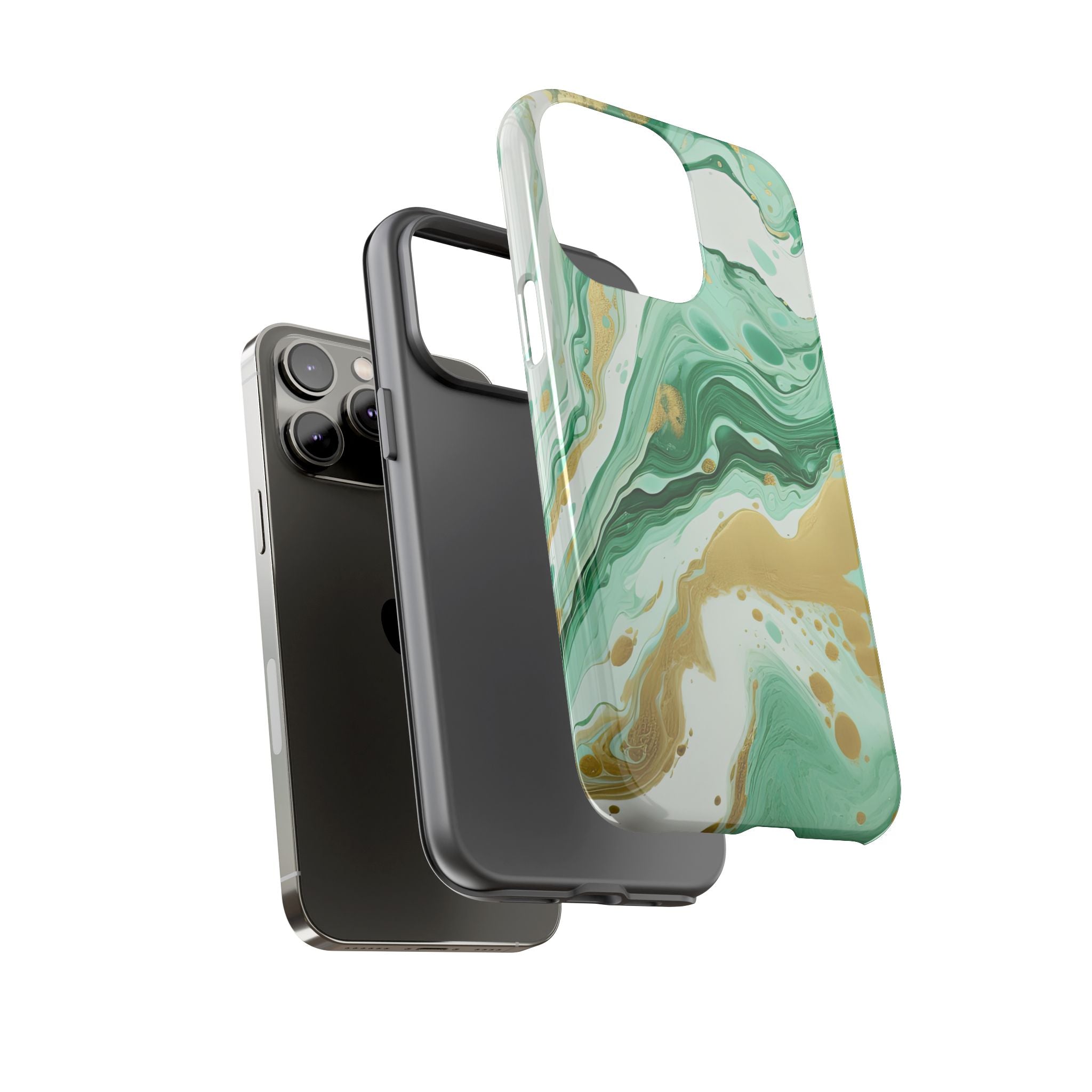 Emerald Gold Marble - Tough Guard Apple iPhone Case