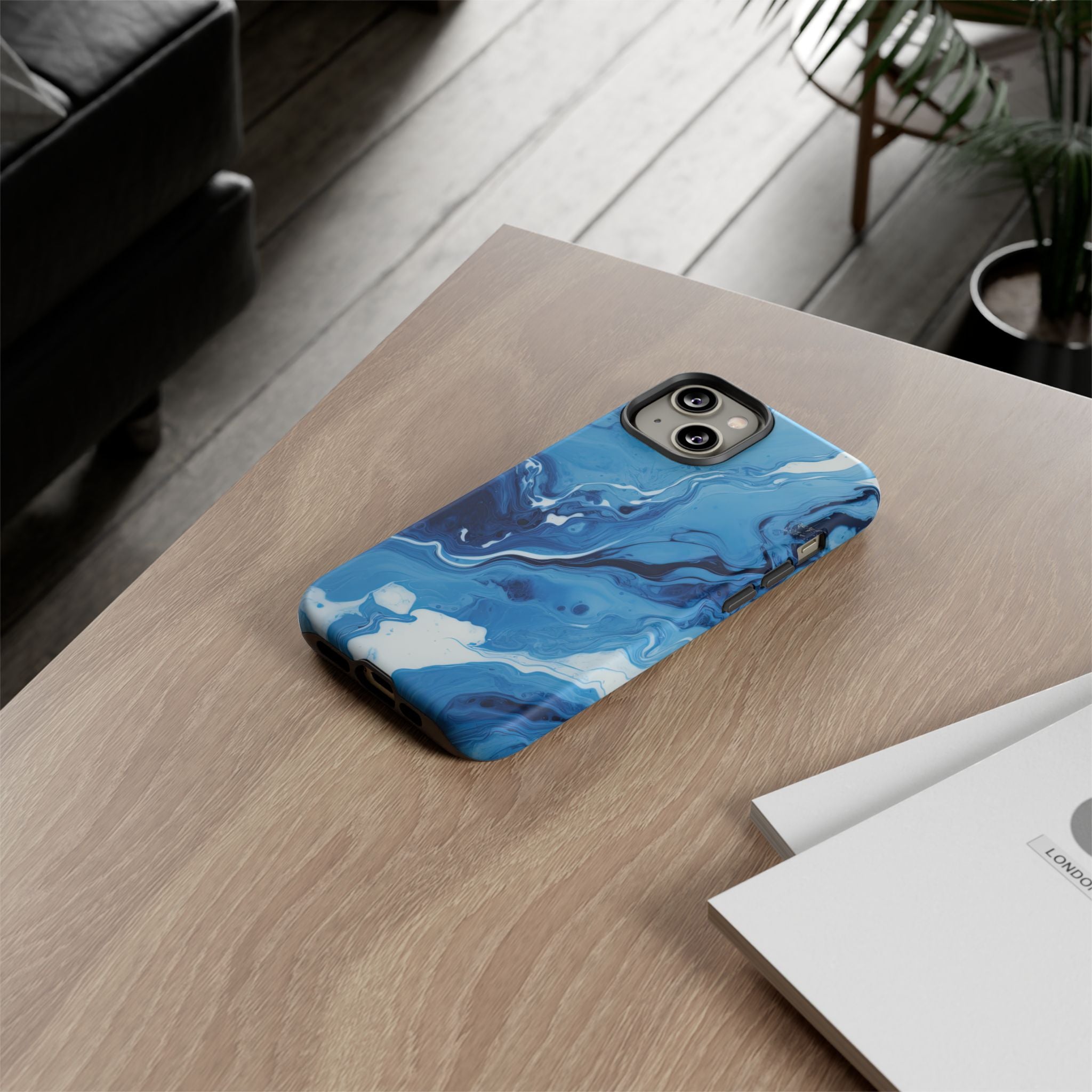 Blue Ocean Wave Marble - Tough Guard Apple iPhone Case