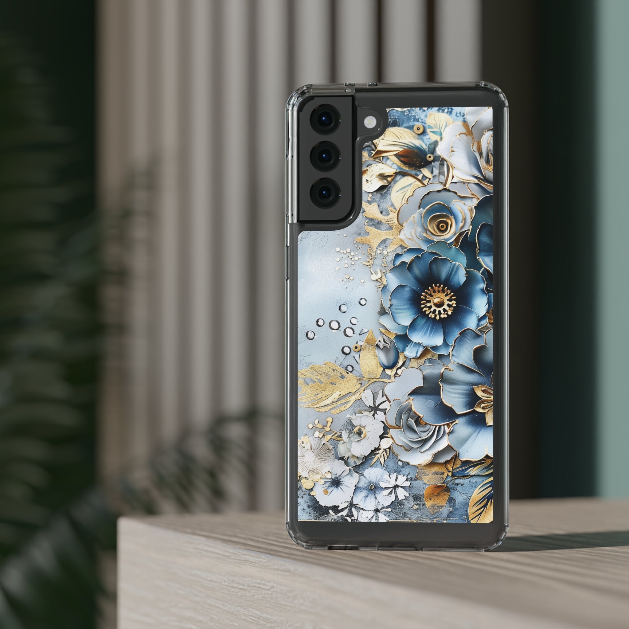 Blooming Blue Floral Bouquet - Crystal Guard Durable Samsung Galaxy Case