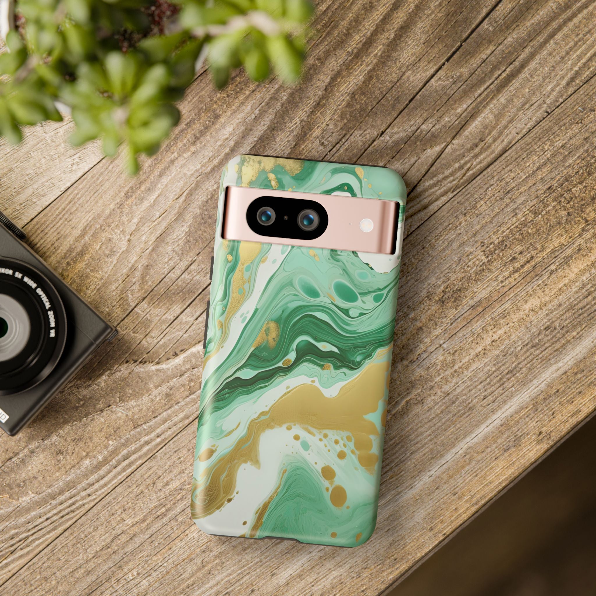 Emerald Gold Marble - Tough Guard Google Pixel Case