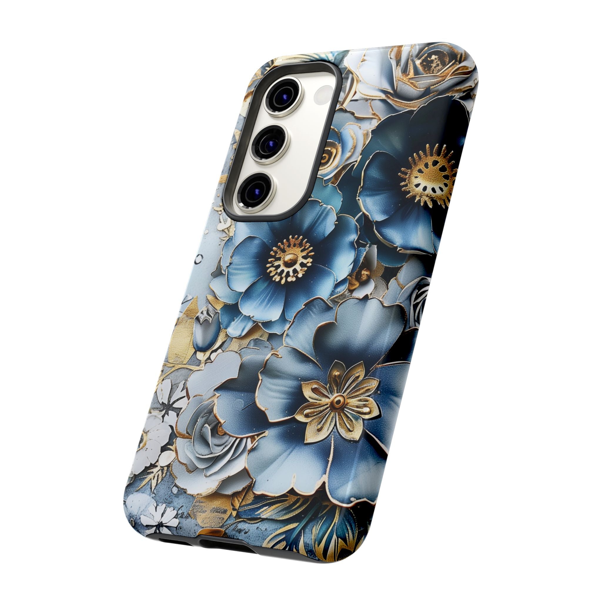 Blue Blooming Flowers - Tough Guard Samsung Galaxy Case