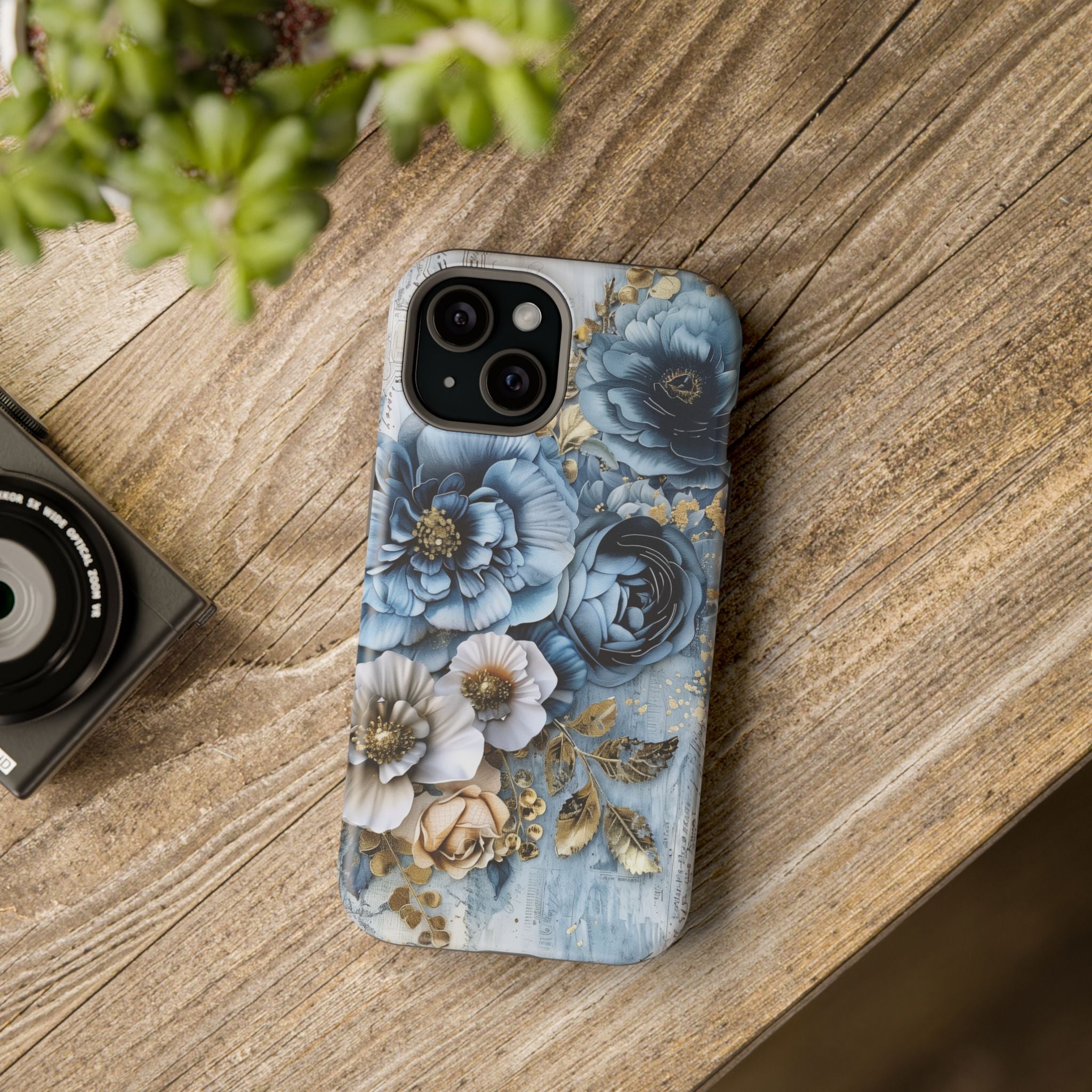 Blooming Blue Floral Bouquet - Impact Guard Apple iPhone Case