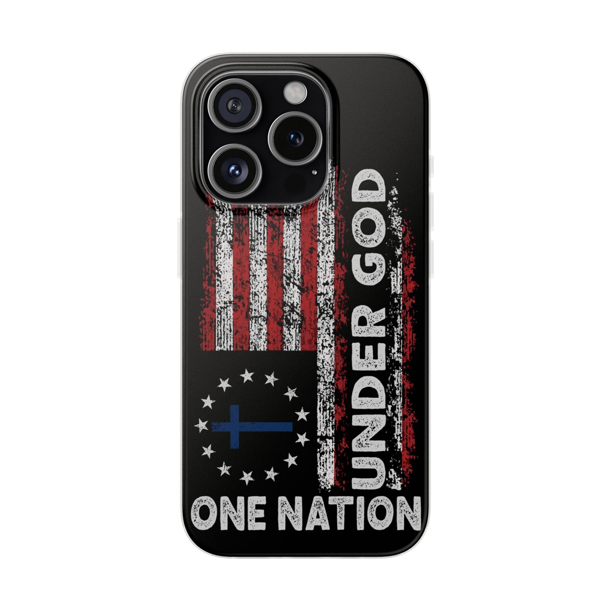 One Nation Under God American Flag - Flexi Case Apple iPhone Case