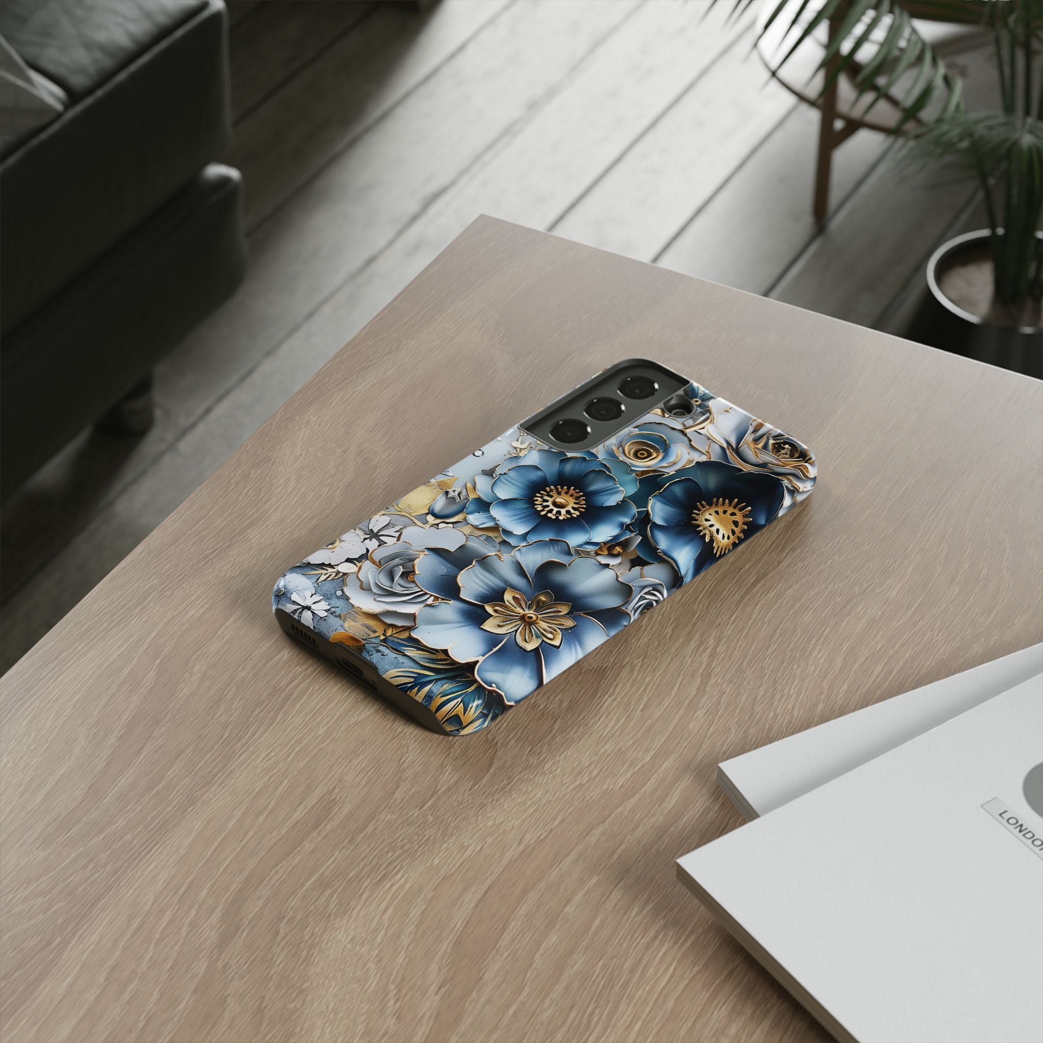 Blue Blooming Flowers - Tough Guard Samsung Galaxy Case
