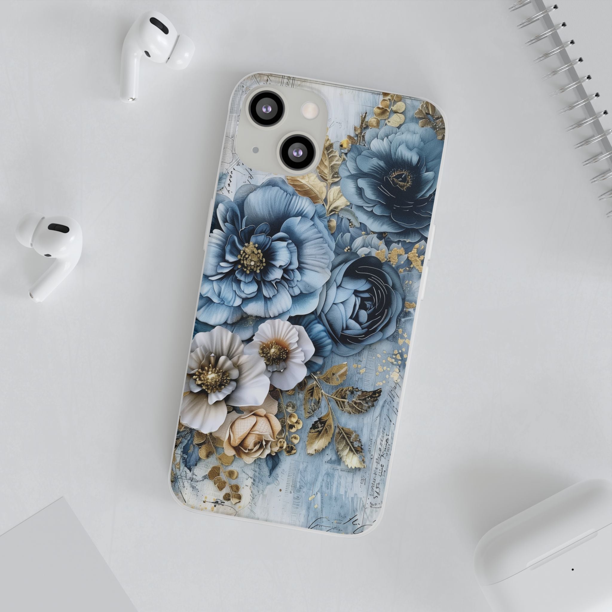 Blooming Blue Floral Bouquet Flexi Case - Apple iPhone Case