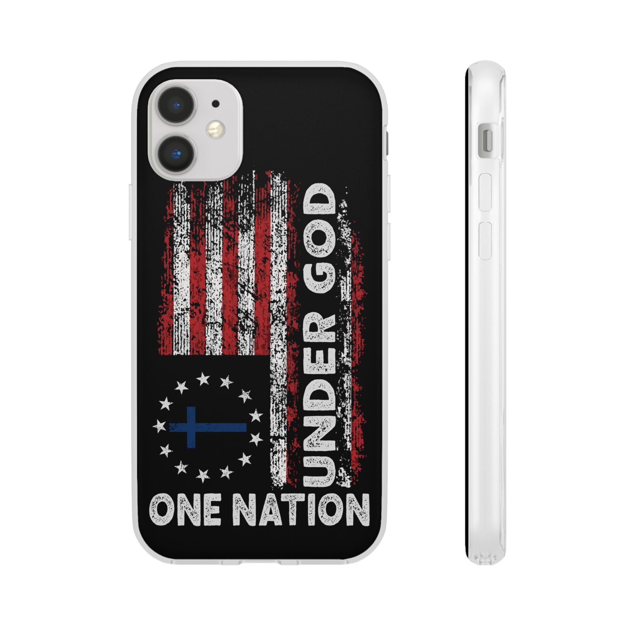 One Nation Under God American Flag - Flexi Case Apple iPhone Case