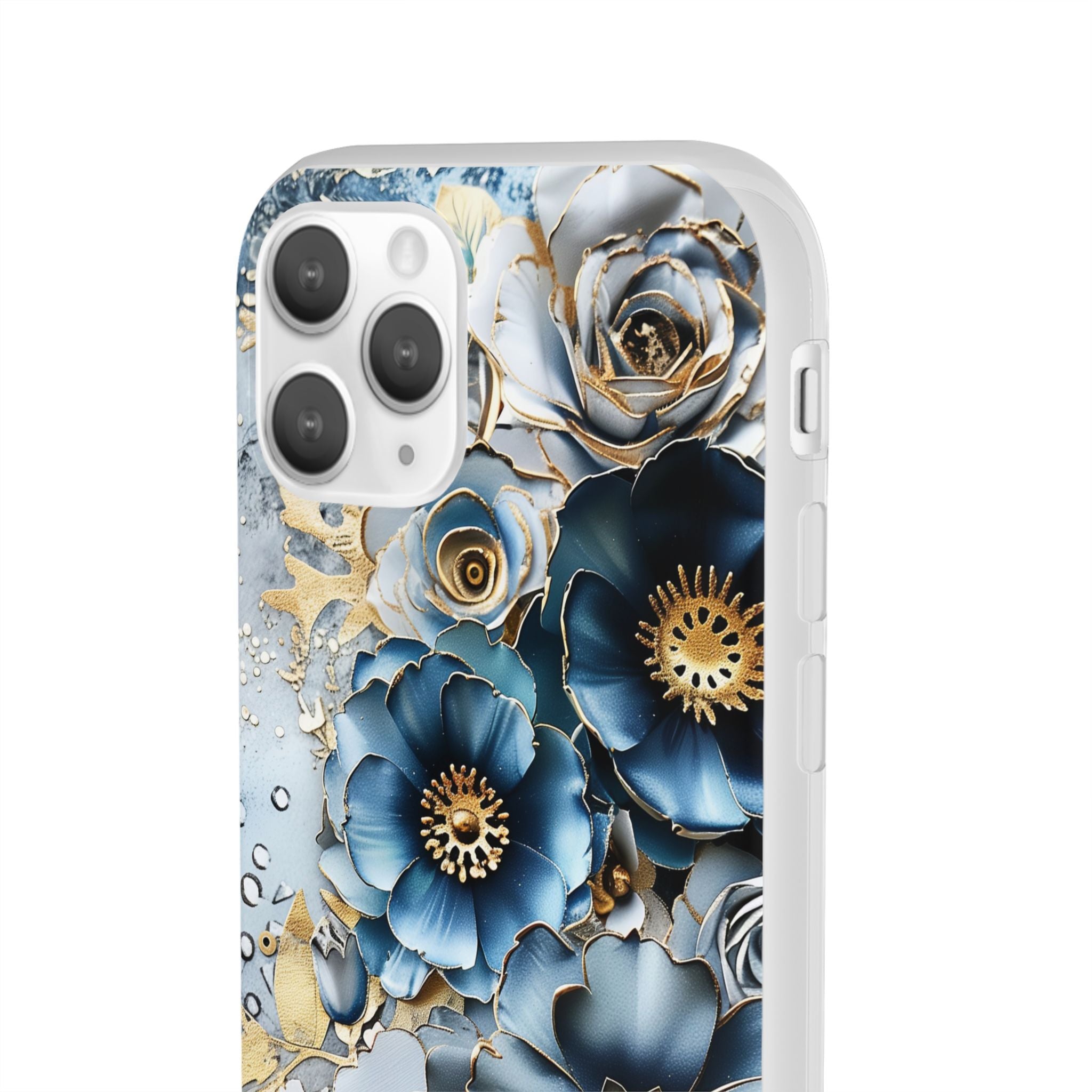 Blue Blooming Flowers Flexi Case - Apple iPhone Case