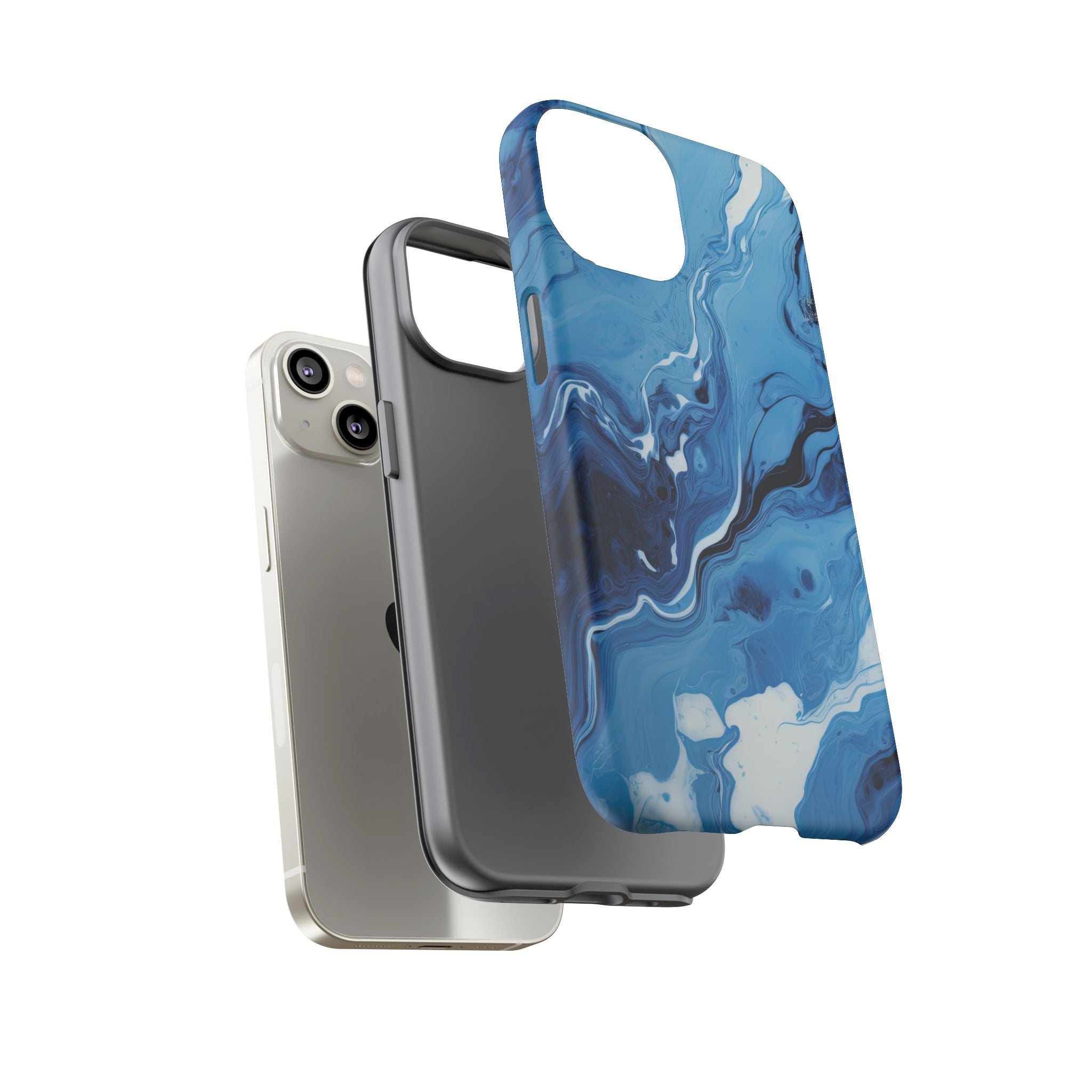 Blue Ocean Wave Marble - Tough Guard Apple iPhone Case