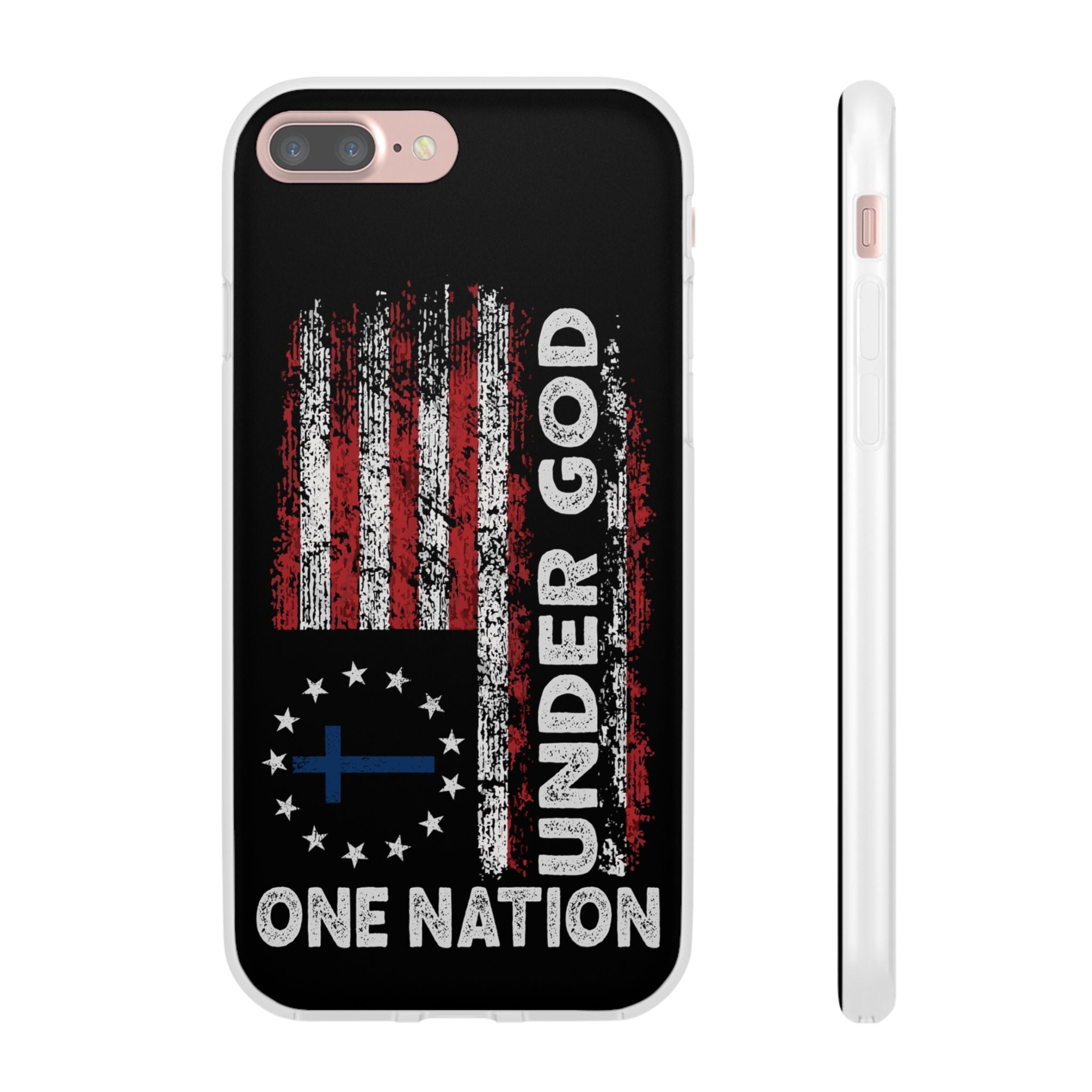 One Nation Under God American Flag - Flexi Case Apple iPhone Case