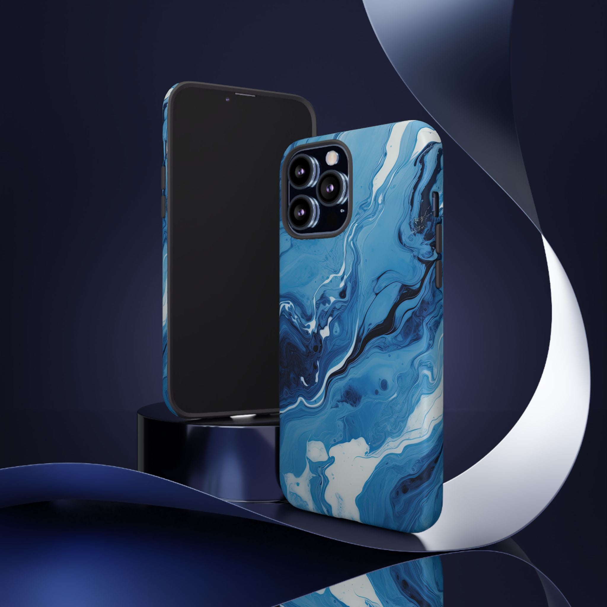 Blue Ocean Wave Marble - Tough Guard Apple iPhone Case