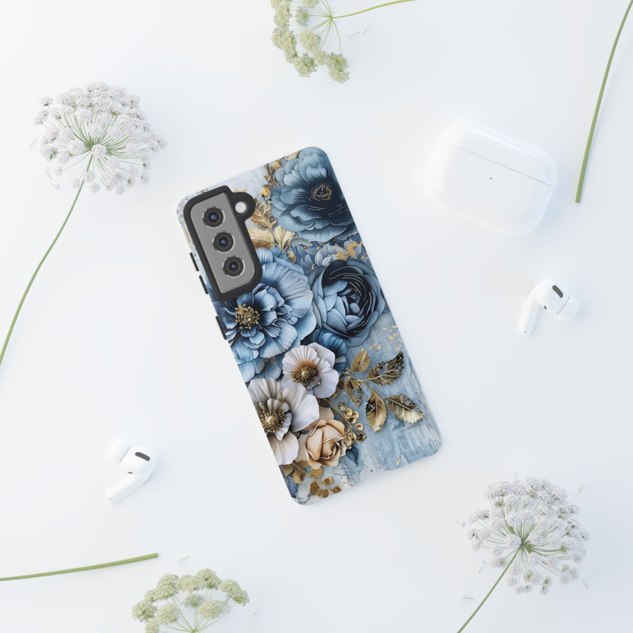 Blooming Blue Floral Bouquet - Tough Guard Samsung Galaxy Case