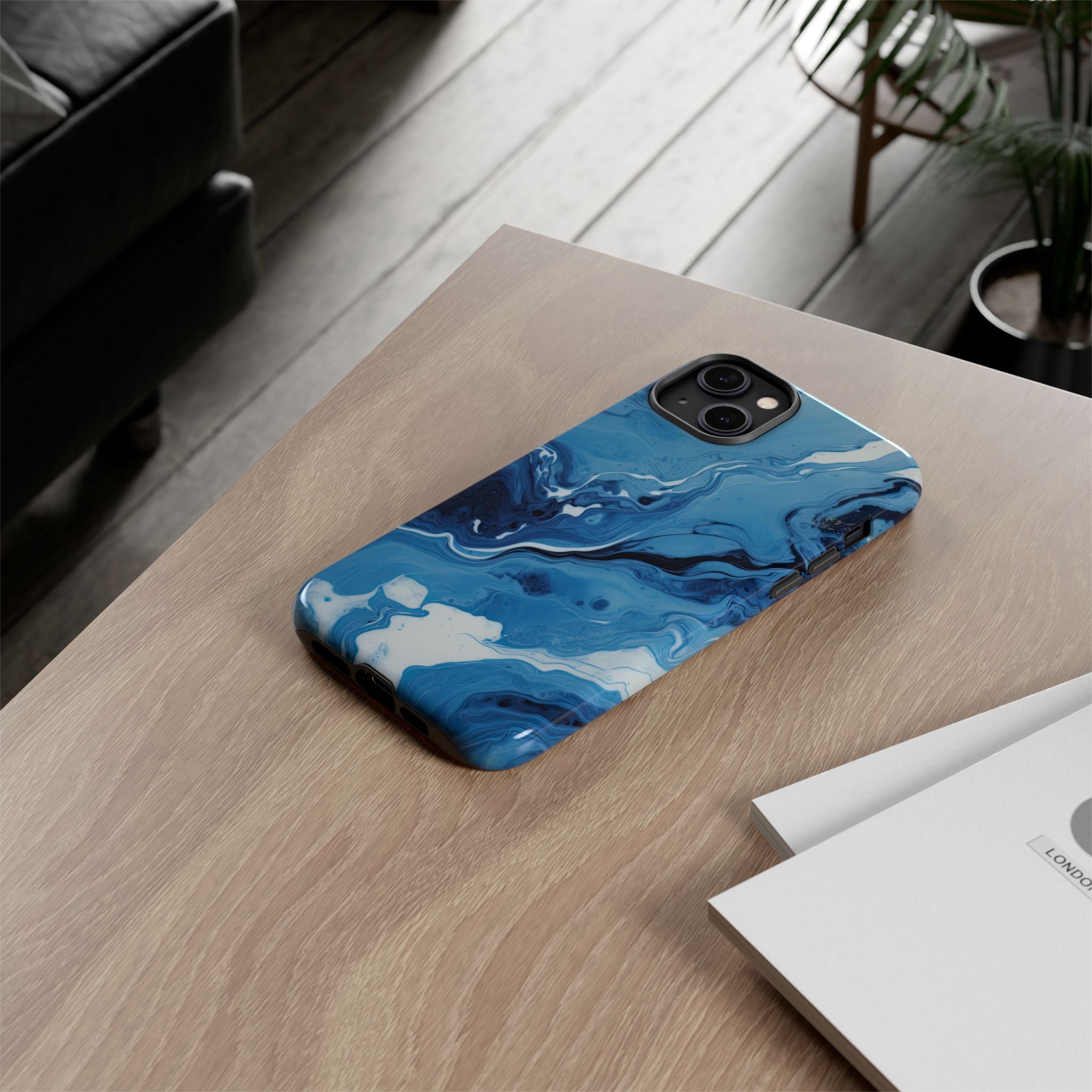 Blue Ocean Wave Marble - Tough Guard Apple iPhone Case