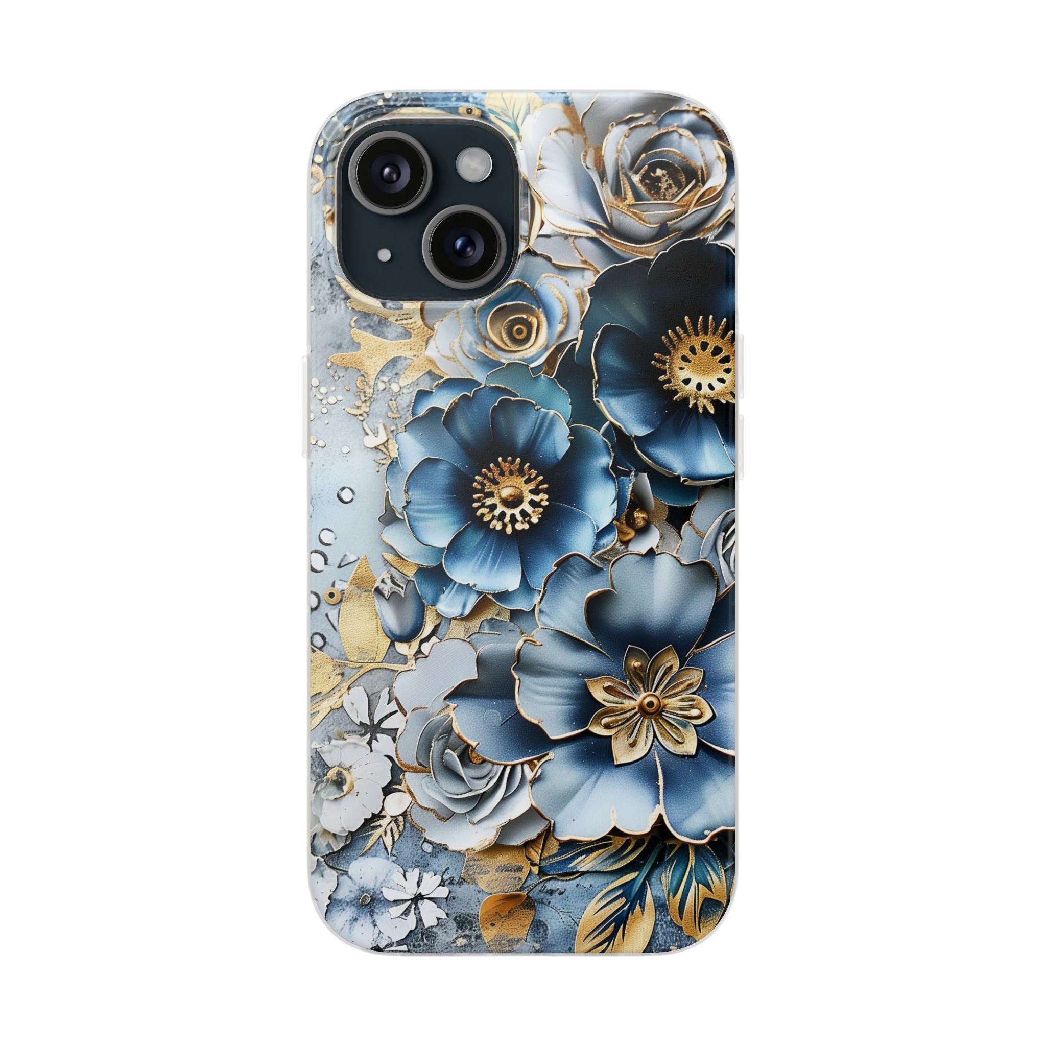 Blue Blooming Flowers Flexi Case - Apple iPhone Case