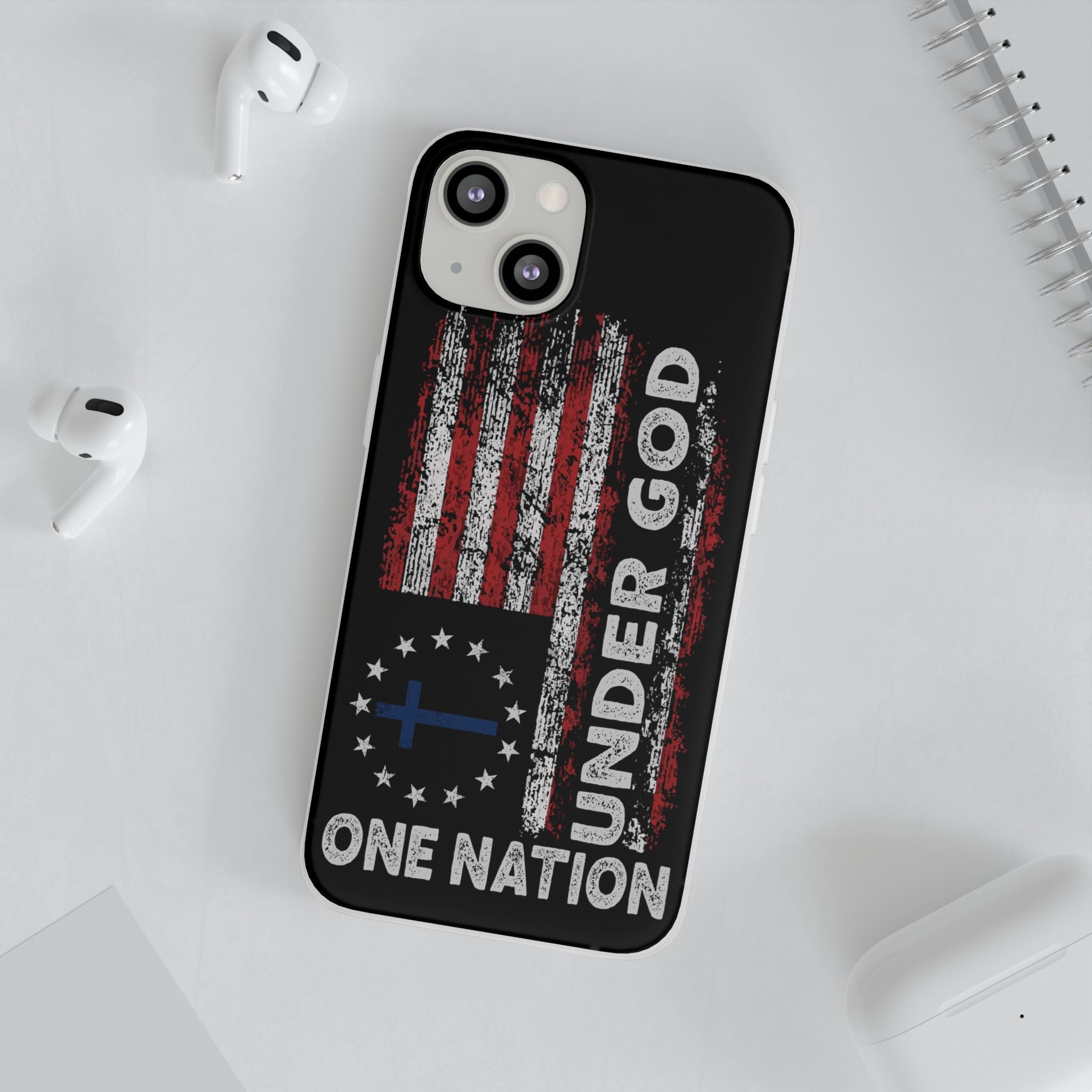 One Nation Under God American Flag - Flexi Case Apple iPhone Case