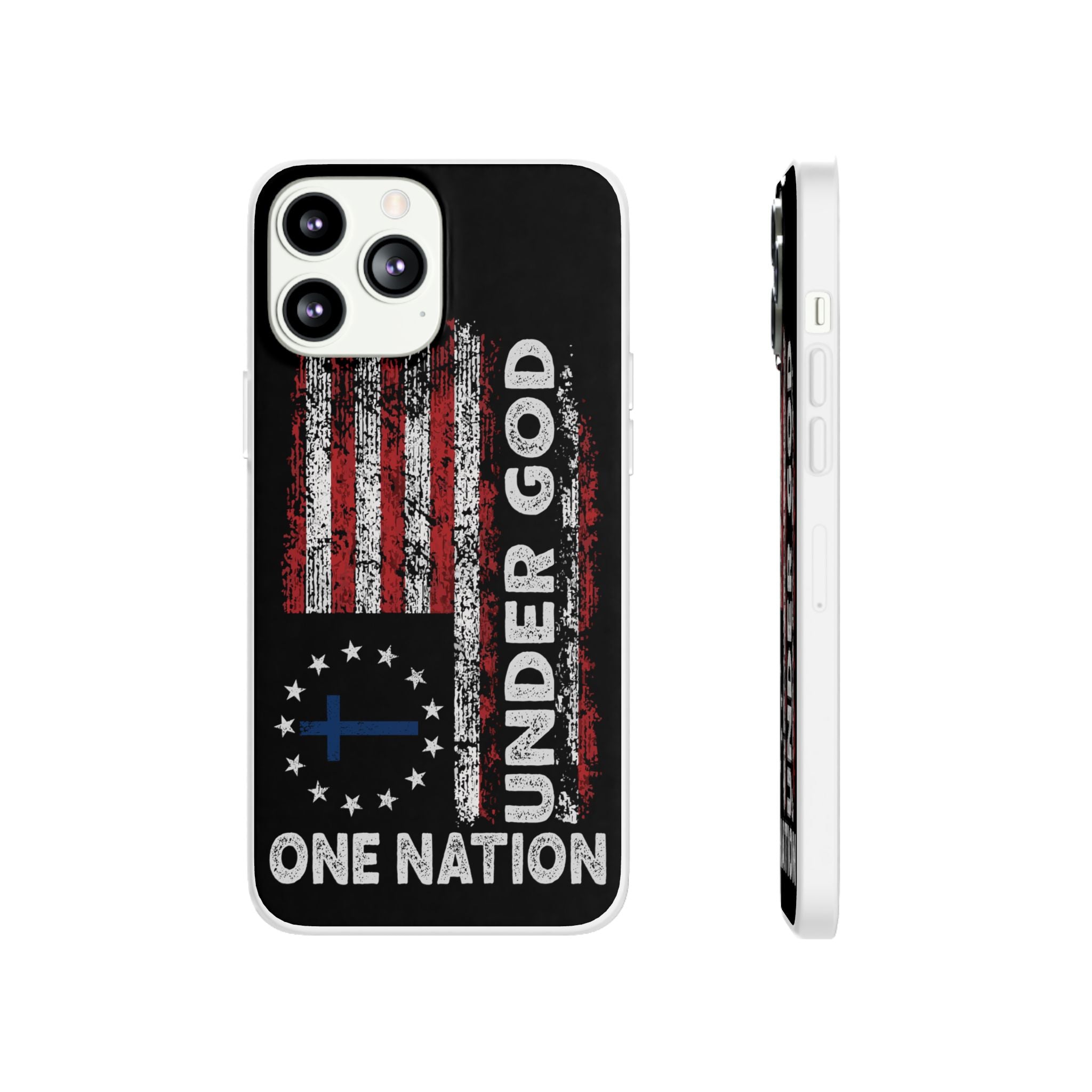 One Nation Under God American Flag - Flexi Case Apple iPhone Case