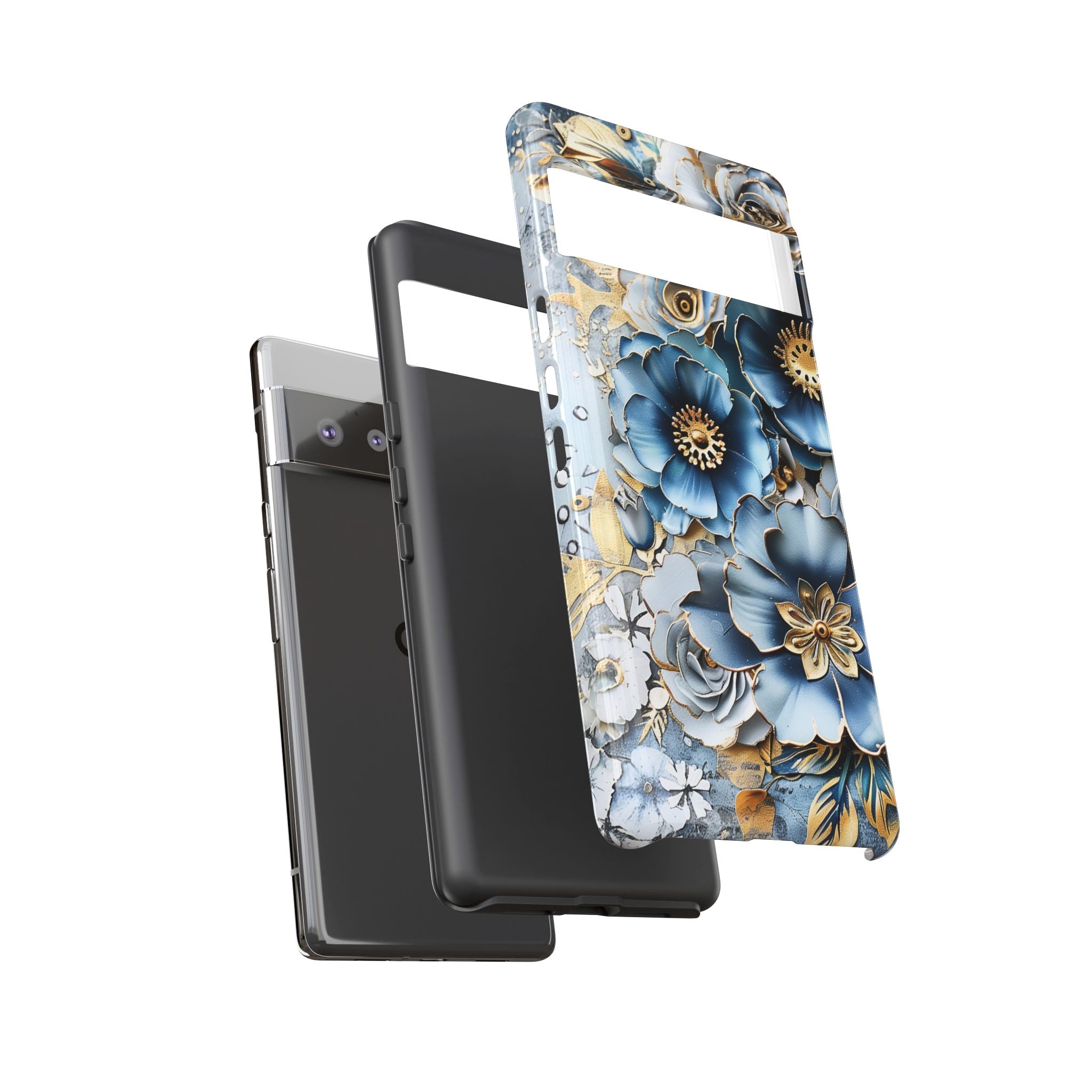 Blue Blooming Flowers - Tough Guard Google Pixel Case