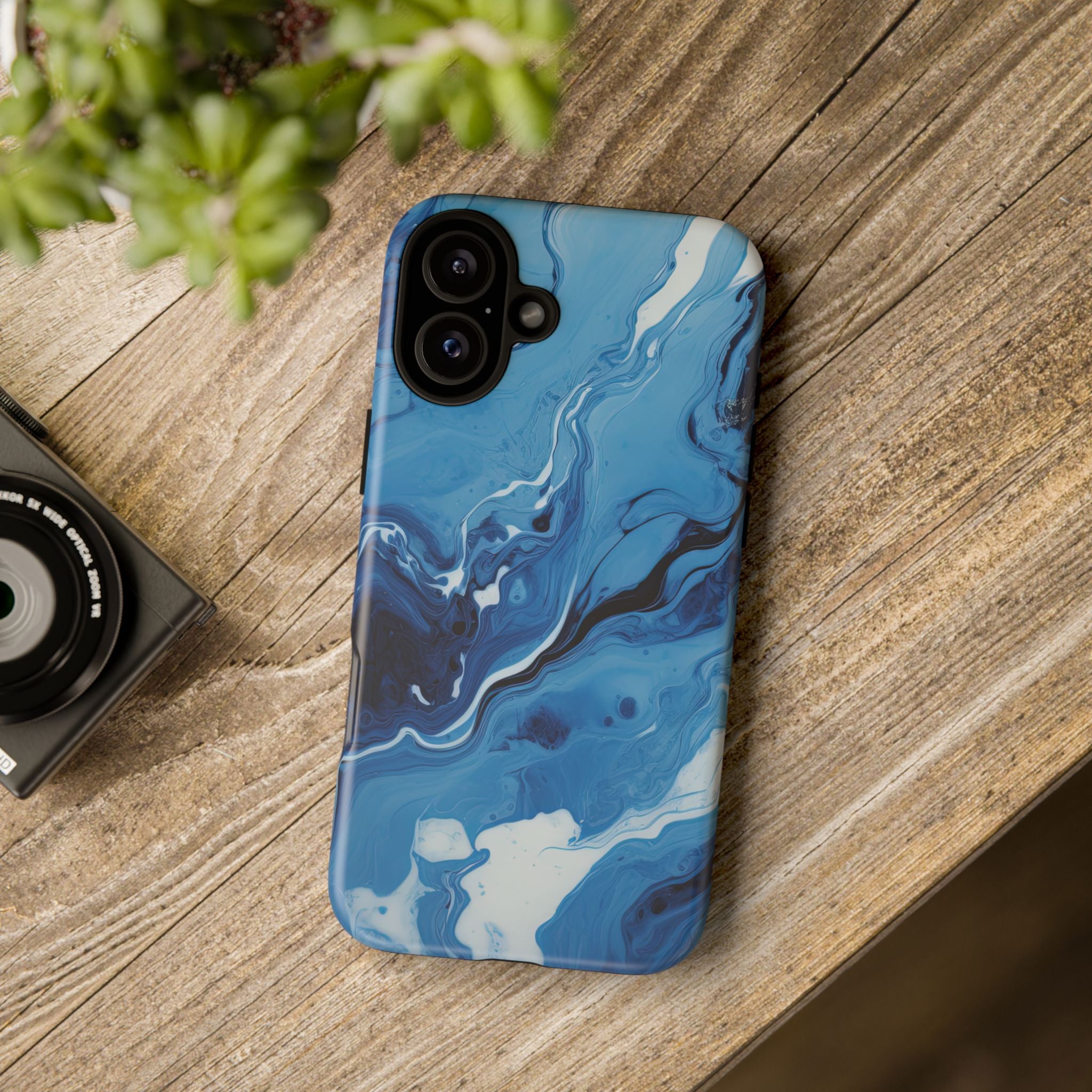 Blue Ocean Wave Marble - Tough Guard Apple iPhone Case
