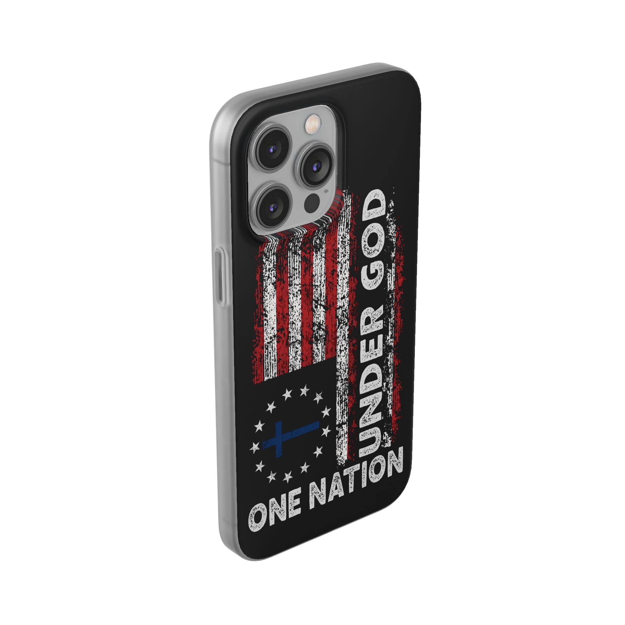 One Nation Under God American Flag - Flexi Case Apple iPhone Case