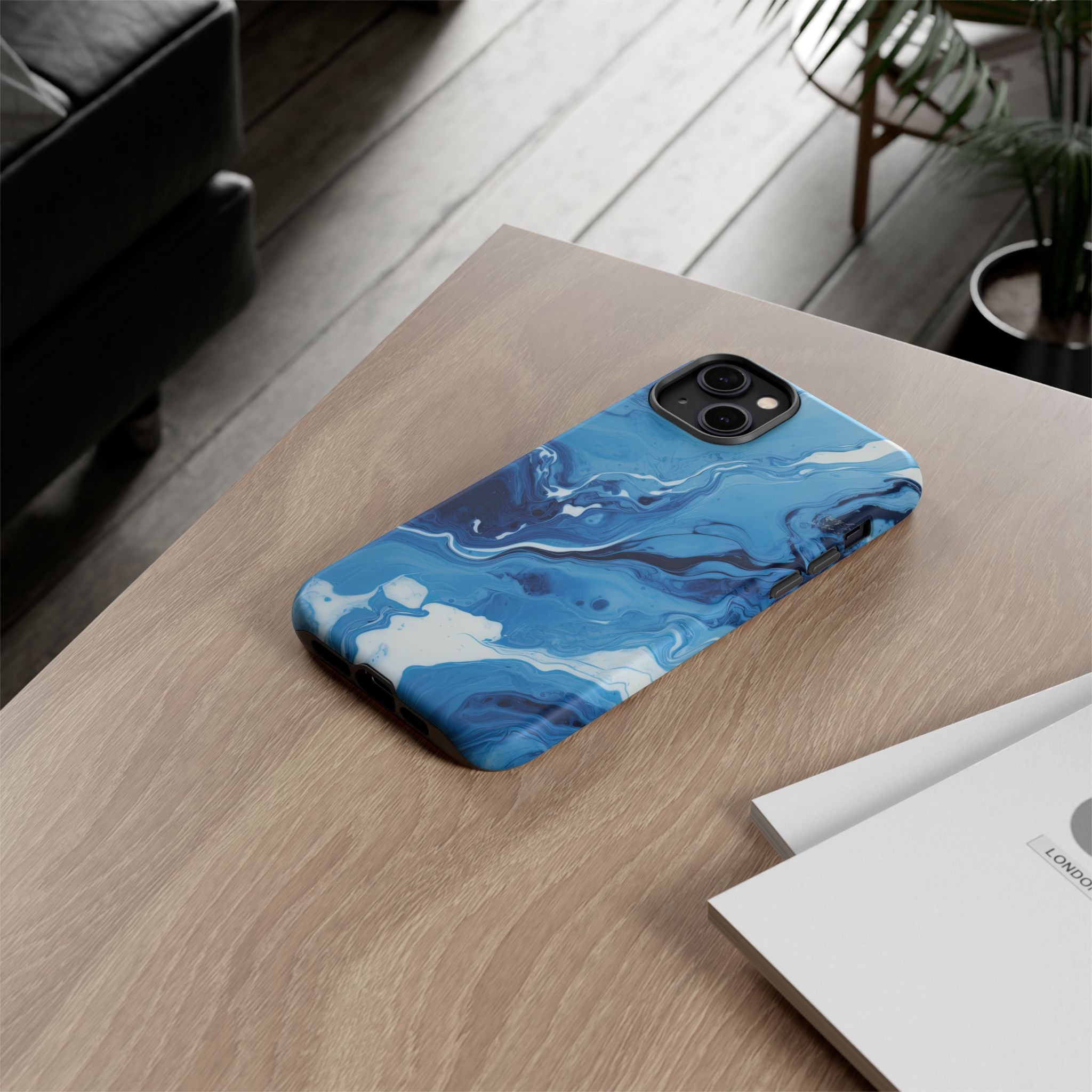 Blue Ocean Wave Marble - Tough Guard Apple iPhone Case