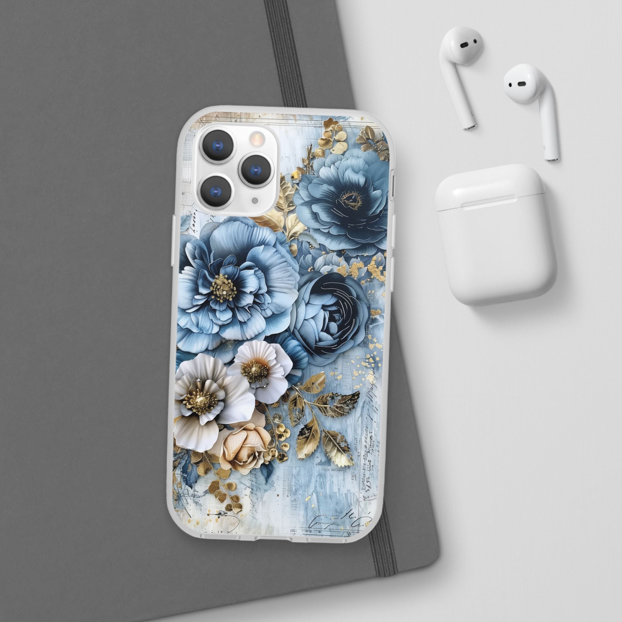 Blooming Blue Floral Bouquet Flexi Case - Apple iPhone Case
