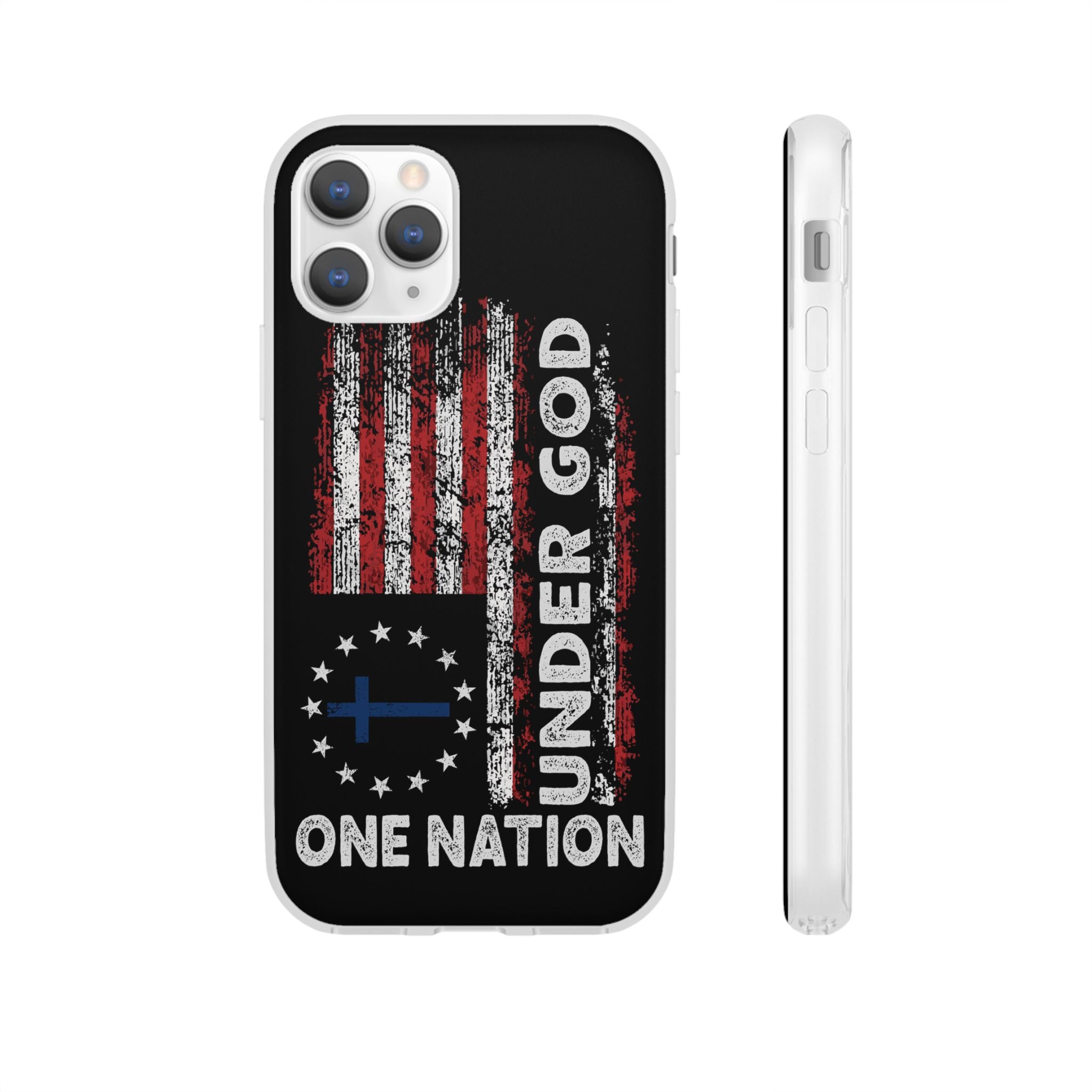 One Nation Under God American Flag - Flexi Case Apple iPhone Case