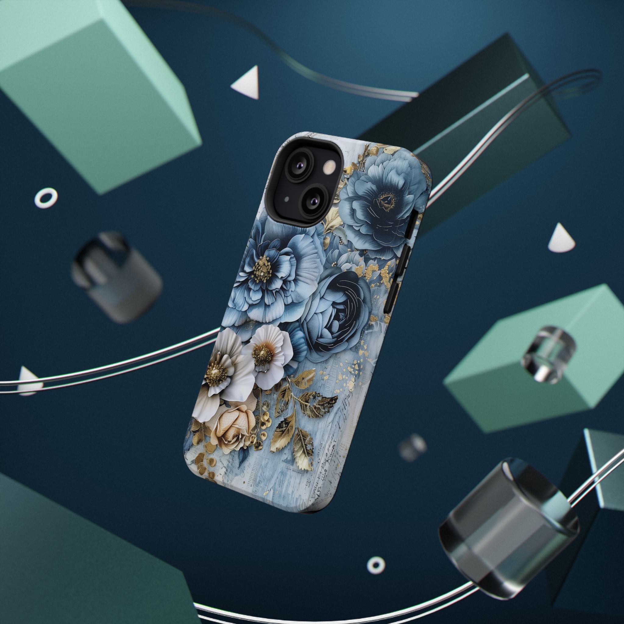 Blooming Blue Floral Bouquet - Impact Guard Apple iPhone Case
