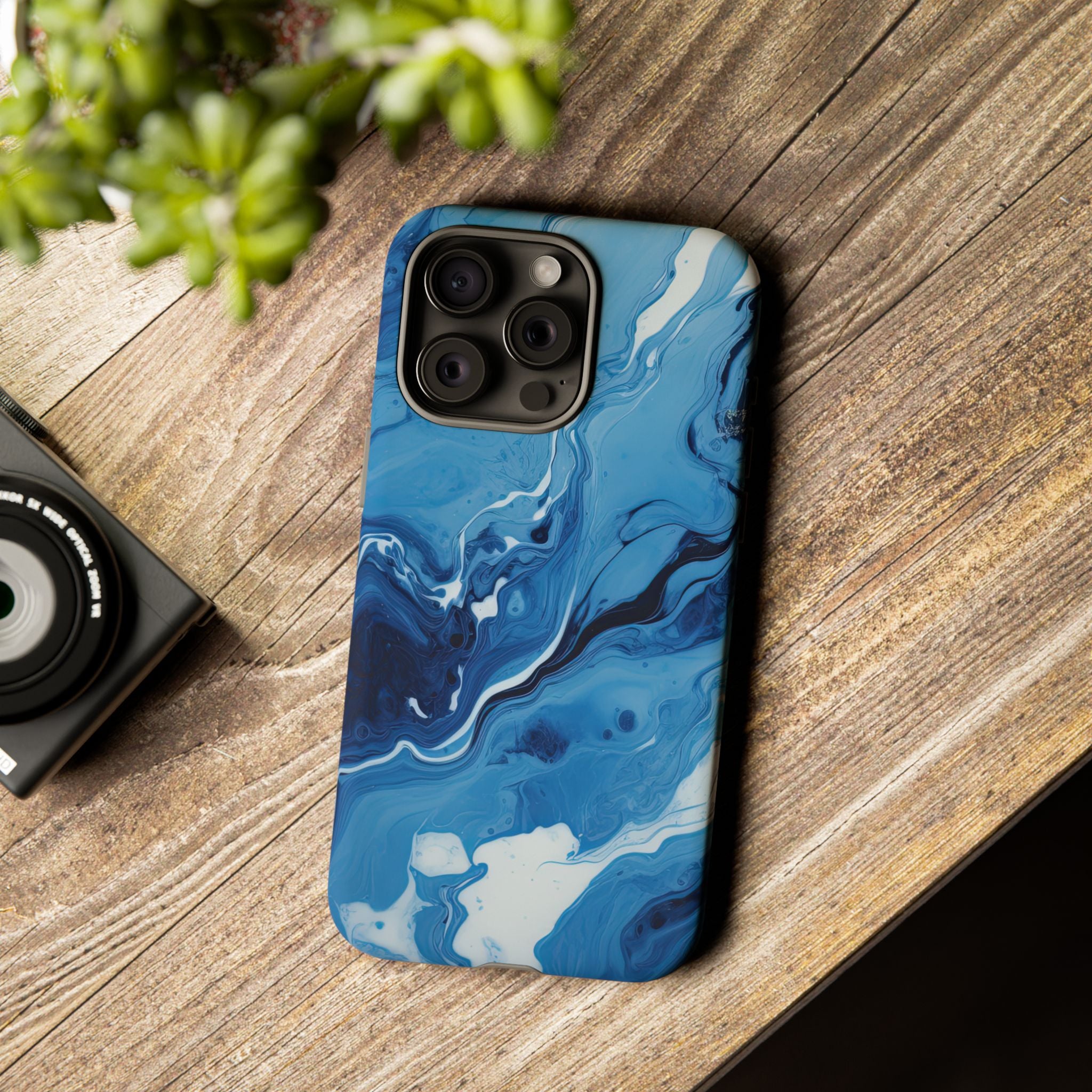 Blue Ocean Wave Marble - Tough Guard Apple iPhone Case