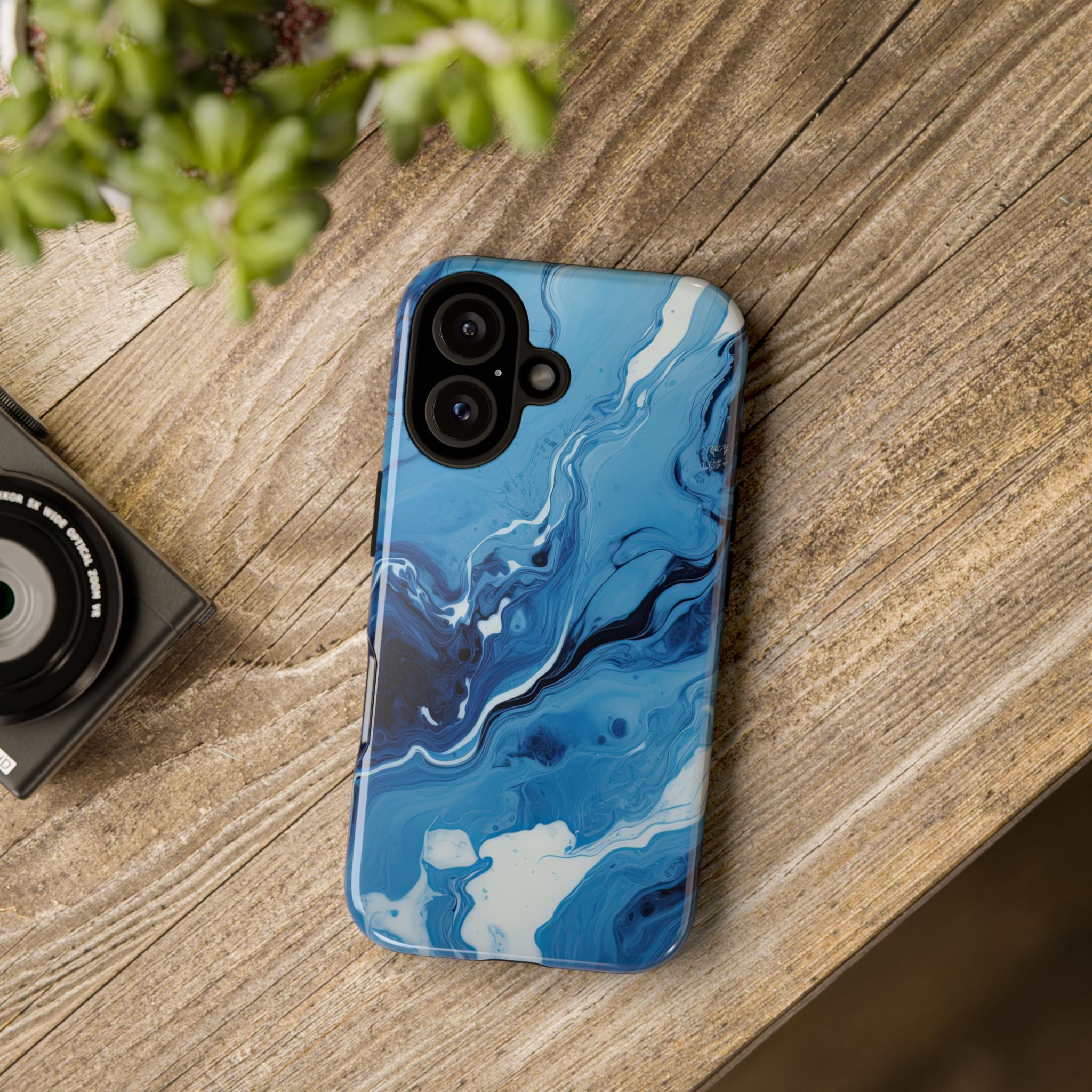 Blue Ocean Wave Marble - Tough Guard Apple iPhone Case