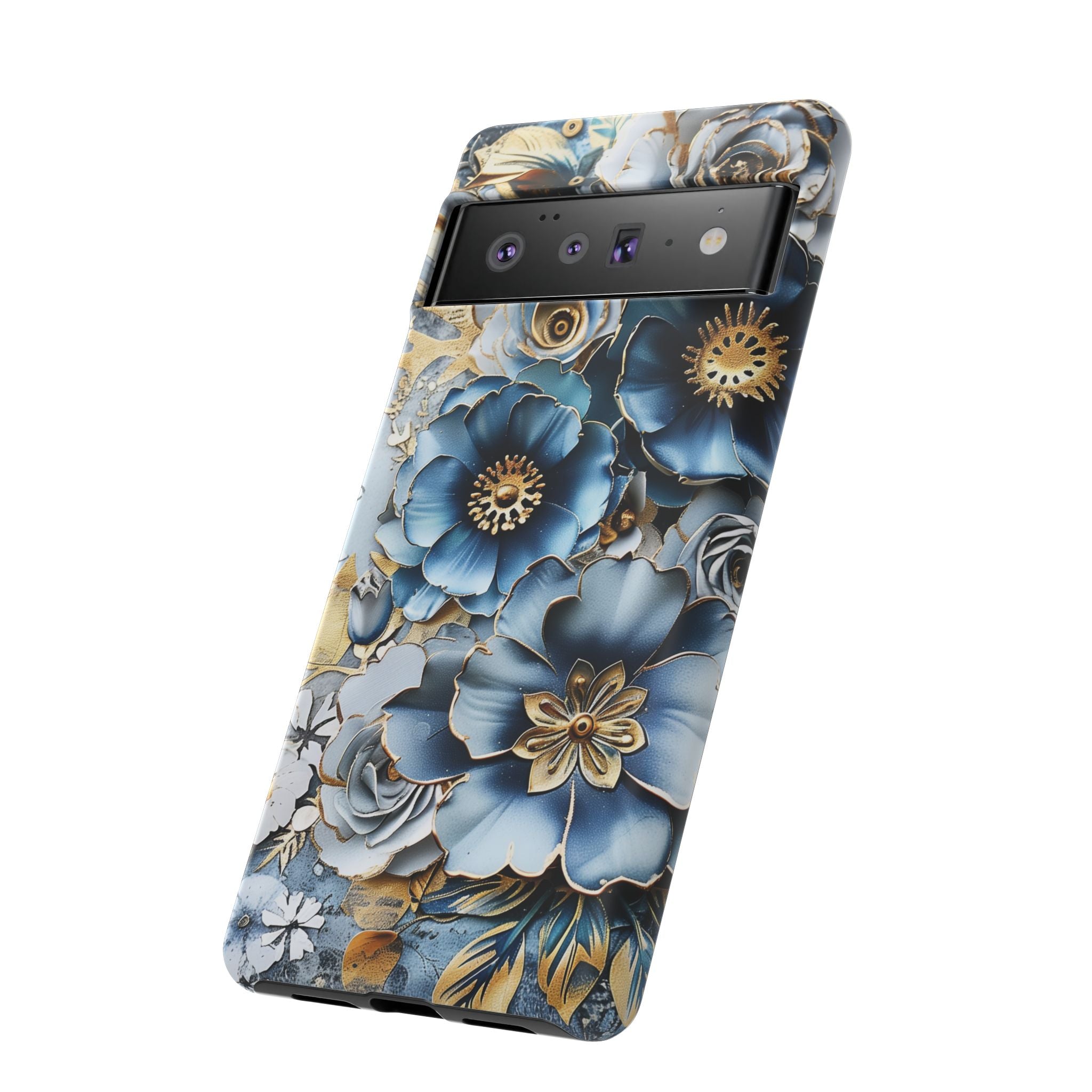 Blue Blooming Flowers - Tough Guard Google Pixel Case