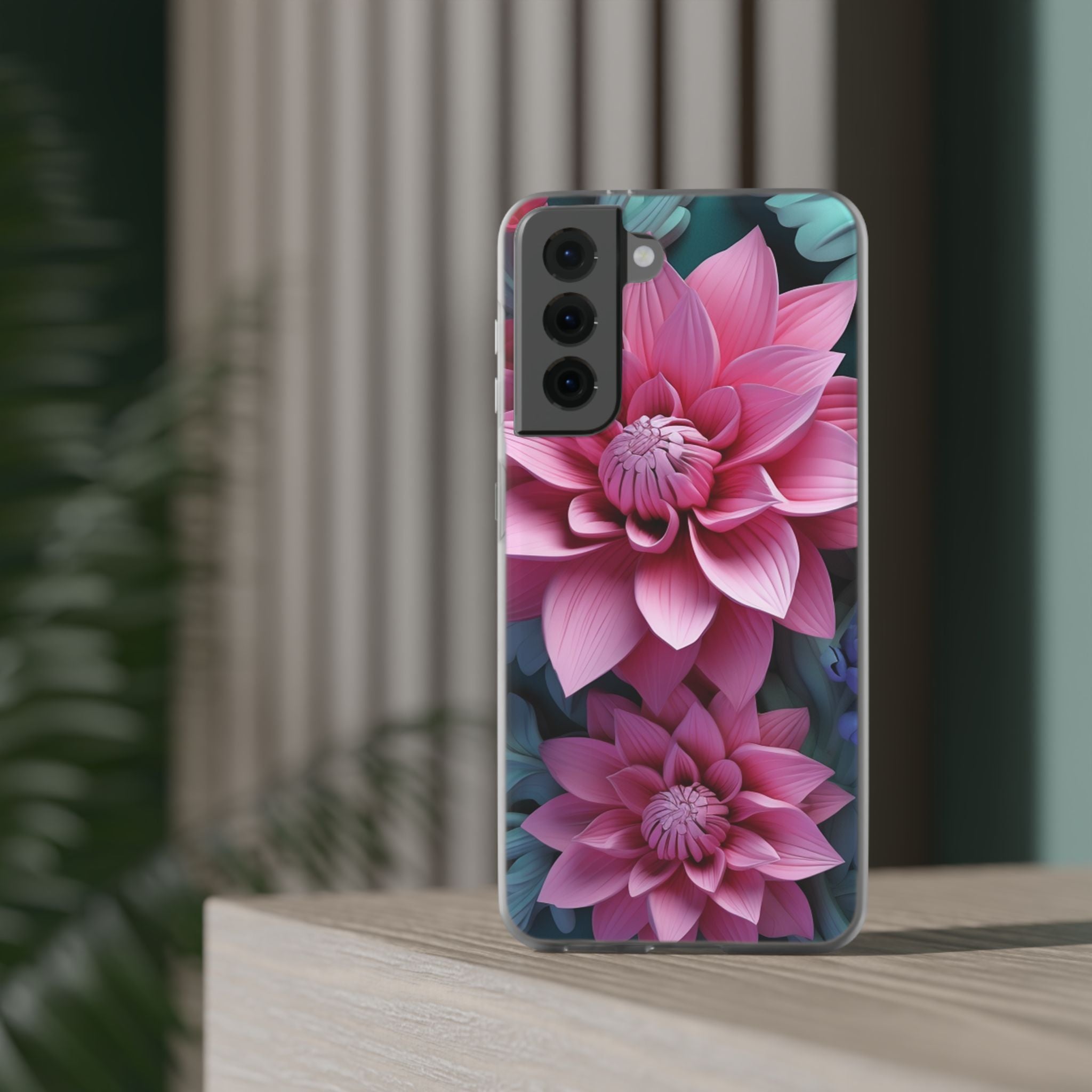 Tropical Pink Flower Flexi Case - Samsung Galaxy Case
