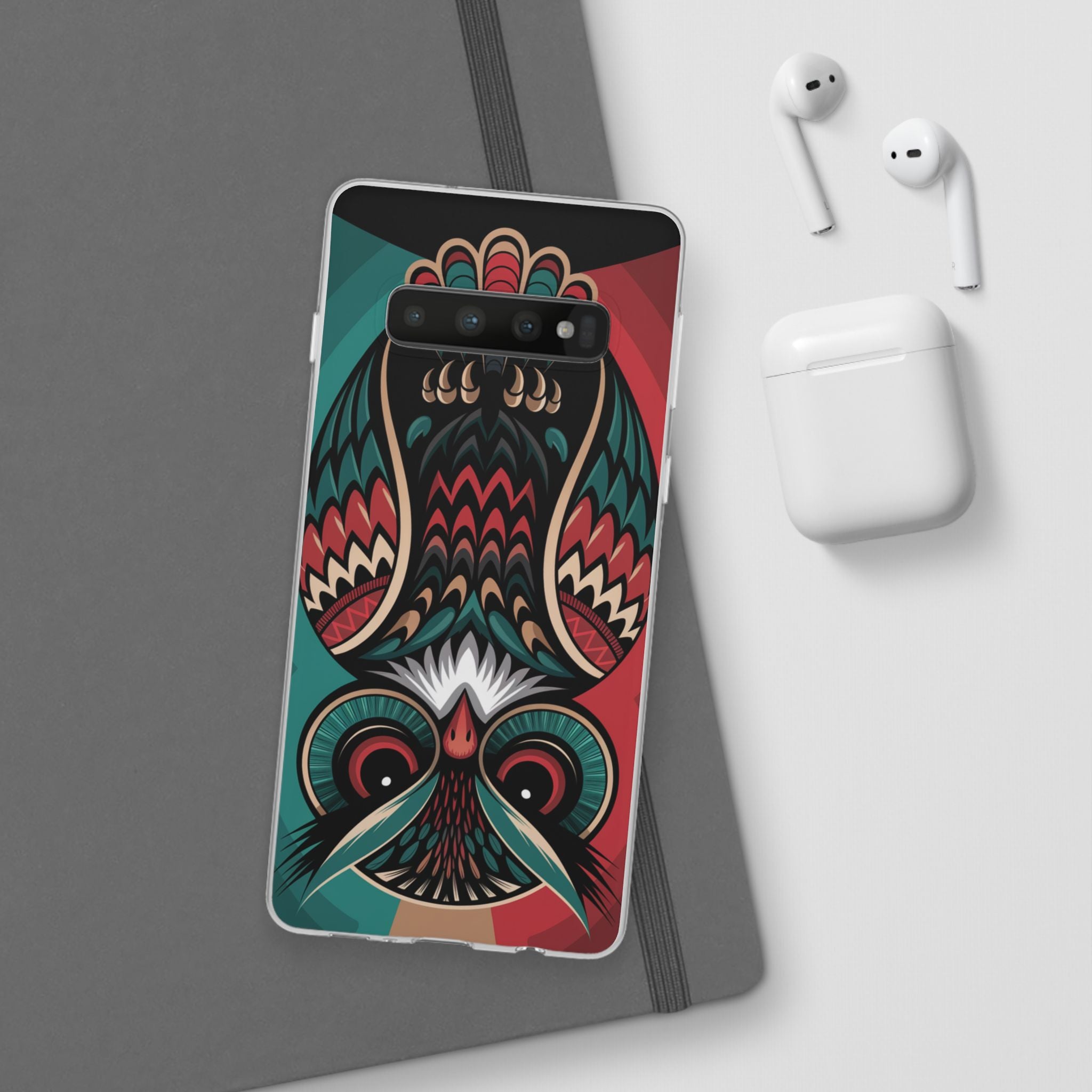 Majestic Haida Native American Owl - Flexi Case Samsung Galaxy Case