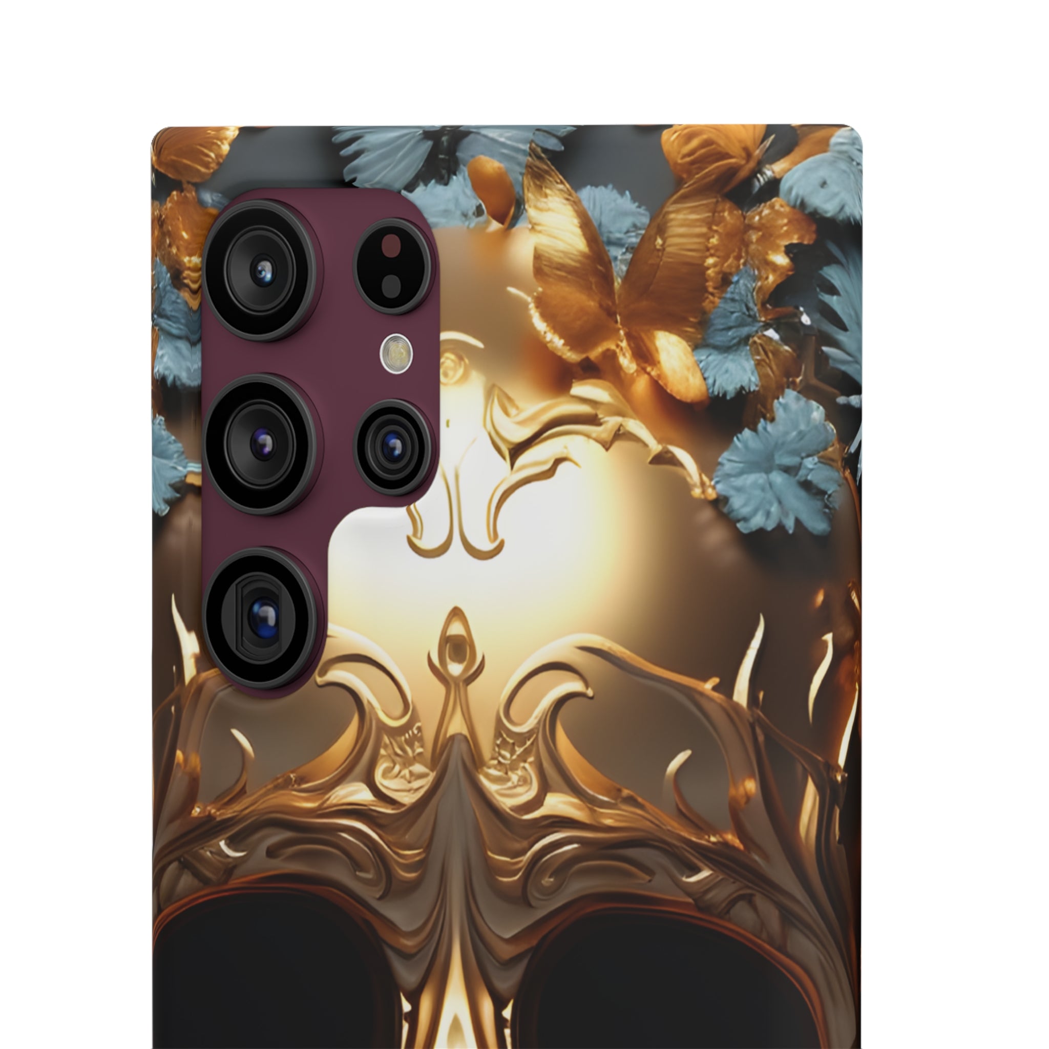 Golden Skull Floral & Butterflies Snap Case - Samsung Galaxy Case