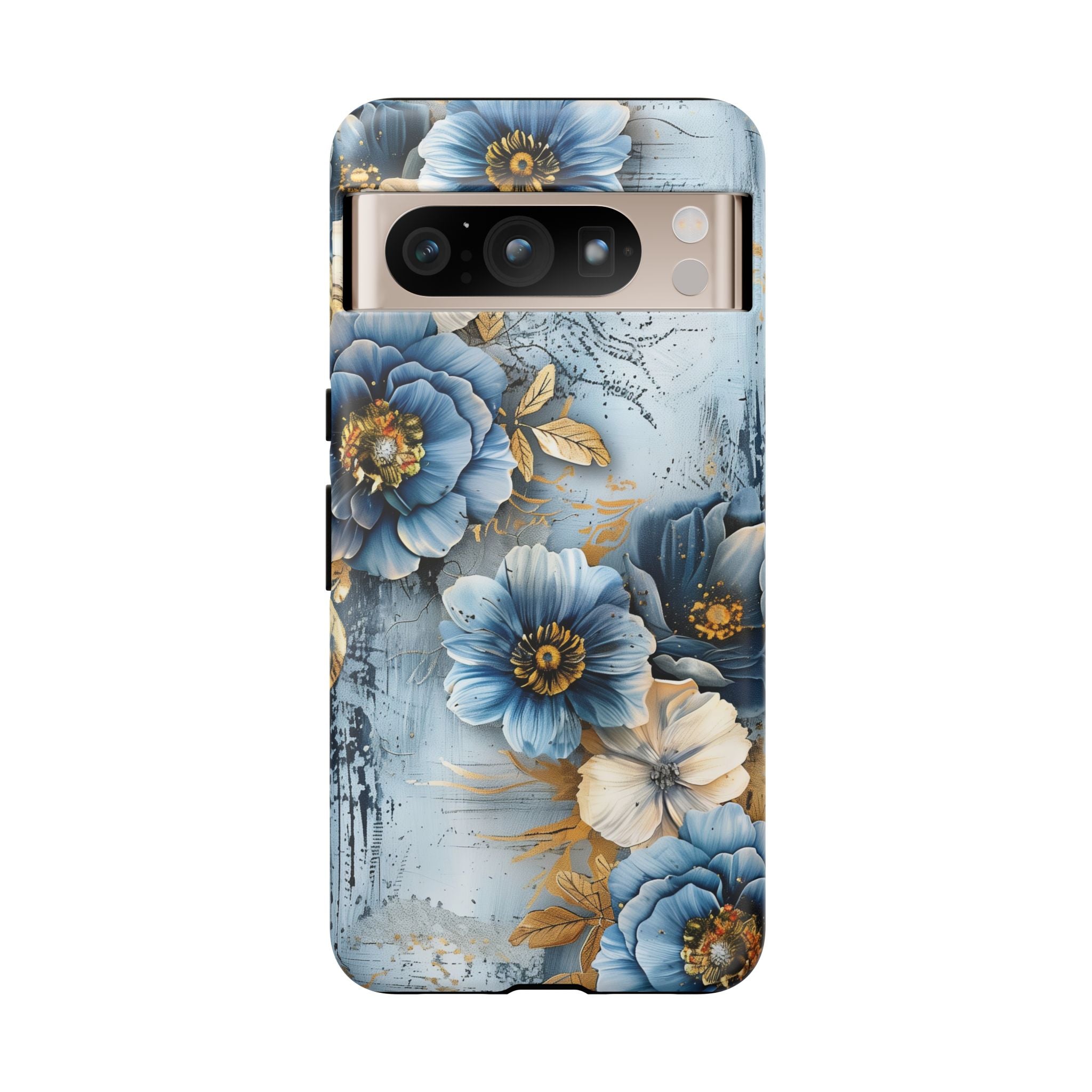 Blue & Gold Floral - Tough Guard Google Pixel Case