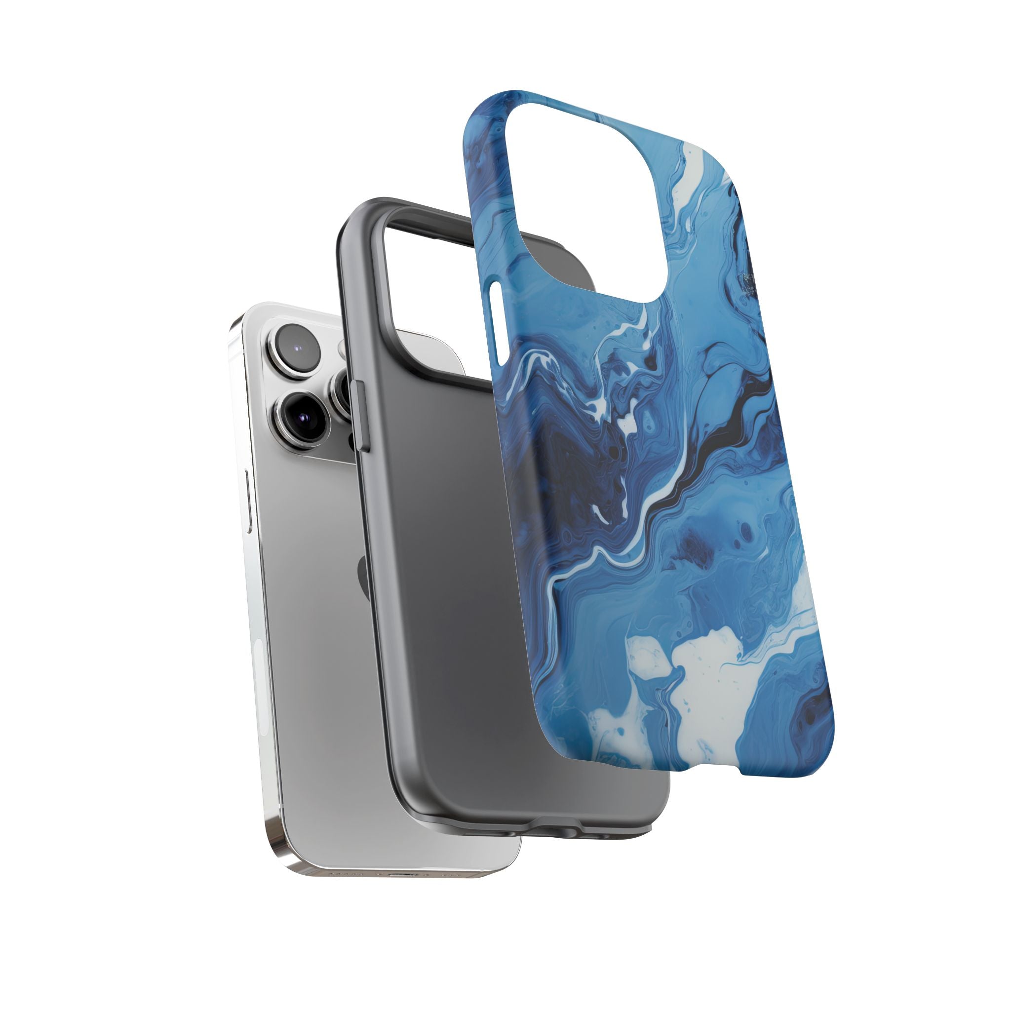 Blue Ocean Wave Marble - Tough Guard Apple iPhone Case