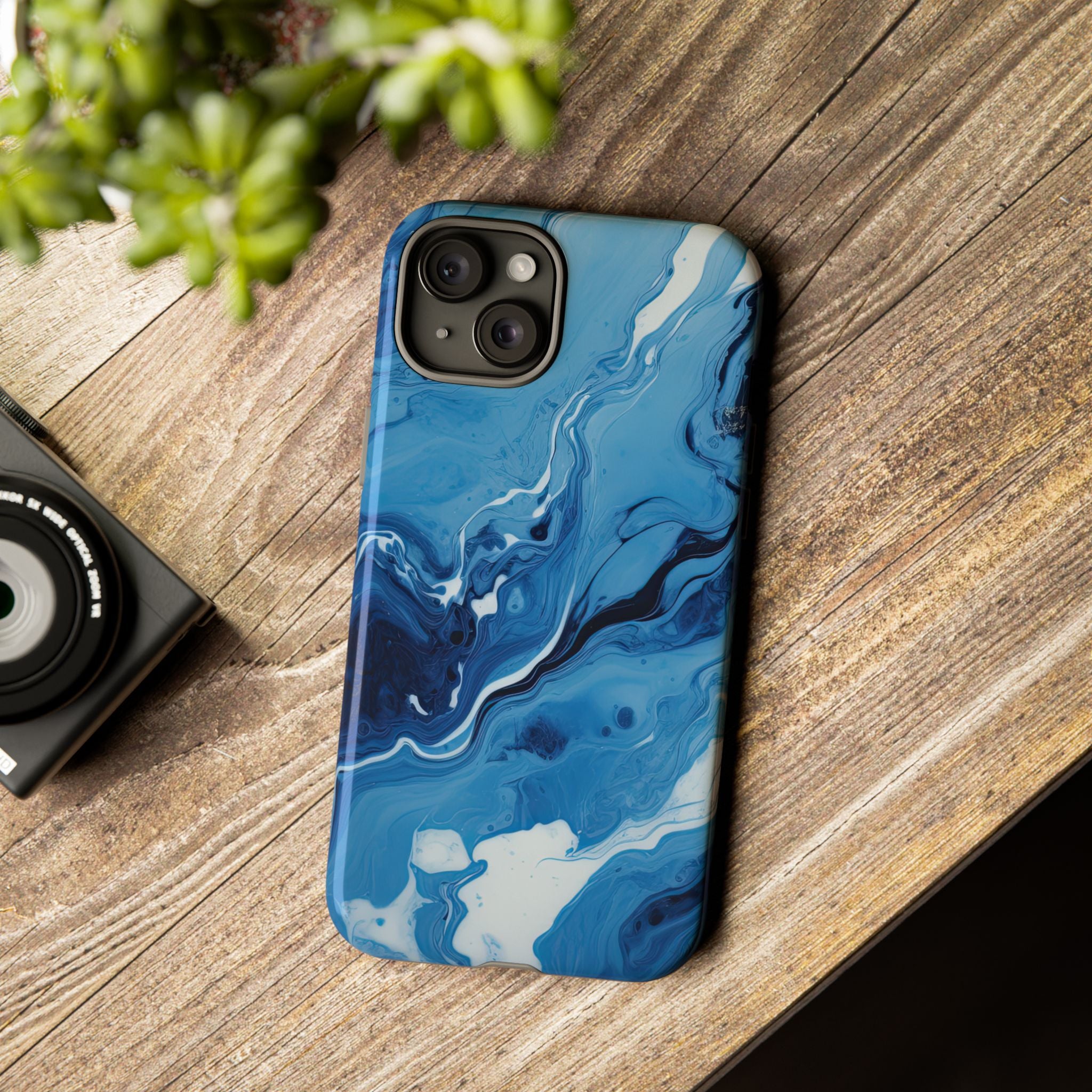 Blue Ocean Wave Marble - Tough Guard Apple iPhone Case