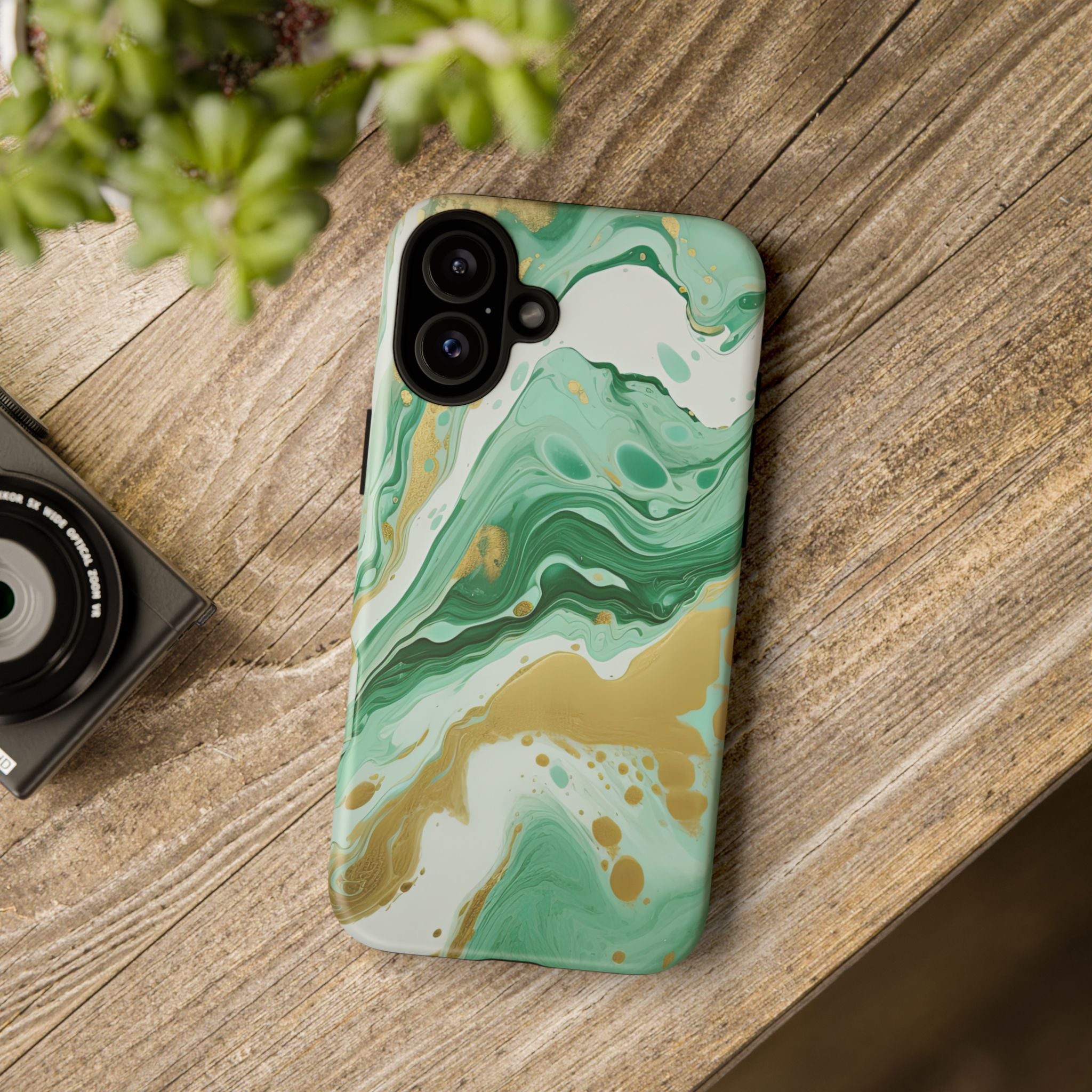 Emerald Gold Marble - Tough Guard Apple iPhone Case