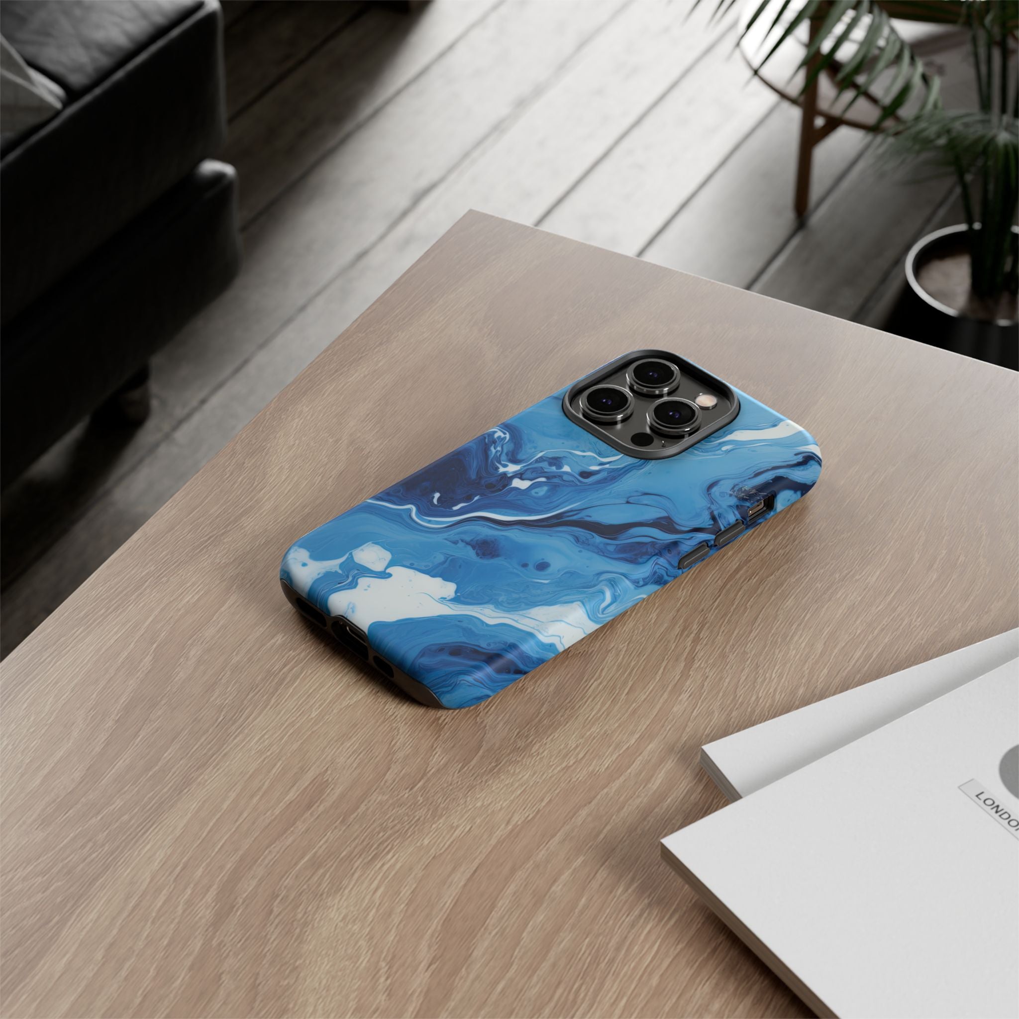 Blue Ocean Wave Marble - Tough Guard Apple iPhone Case