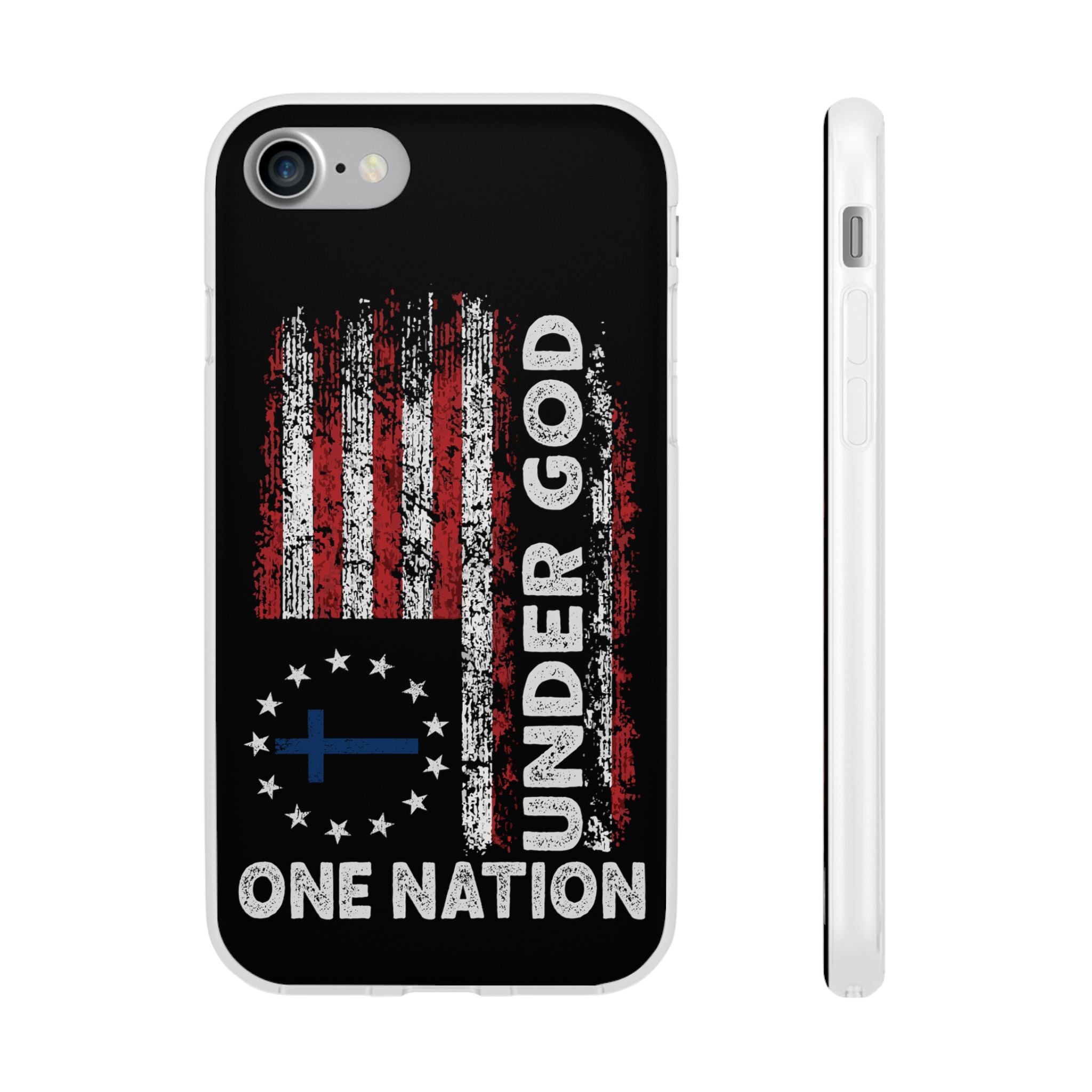 One Nation Under God American Flag - Flexi Case Apple iPhone Case