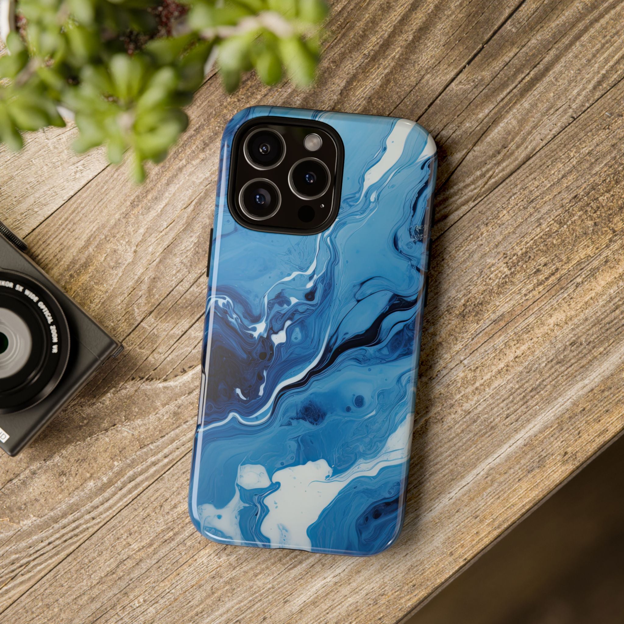 Blue Ocean Wave Marble - Tough Guard Apple iPhone Case