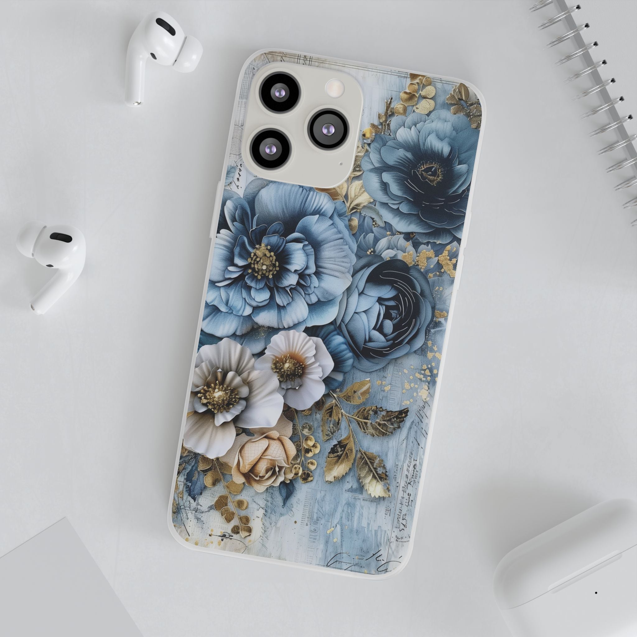 Blooming Blue Floral Bouquet Flexi Case - Apple iPhone Case