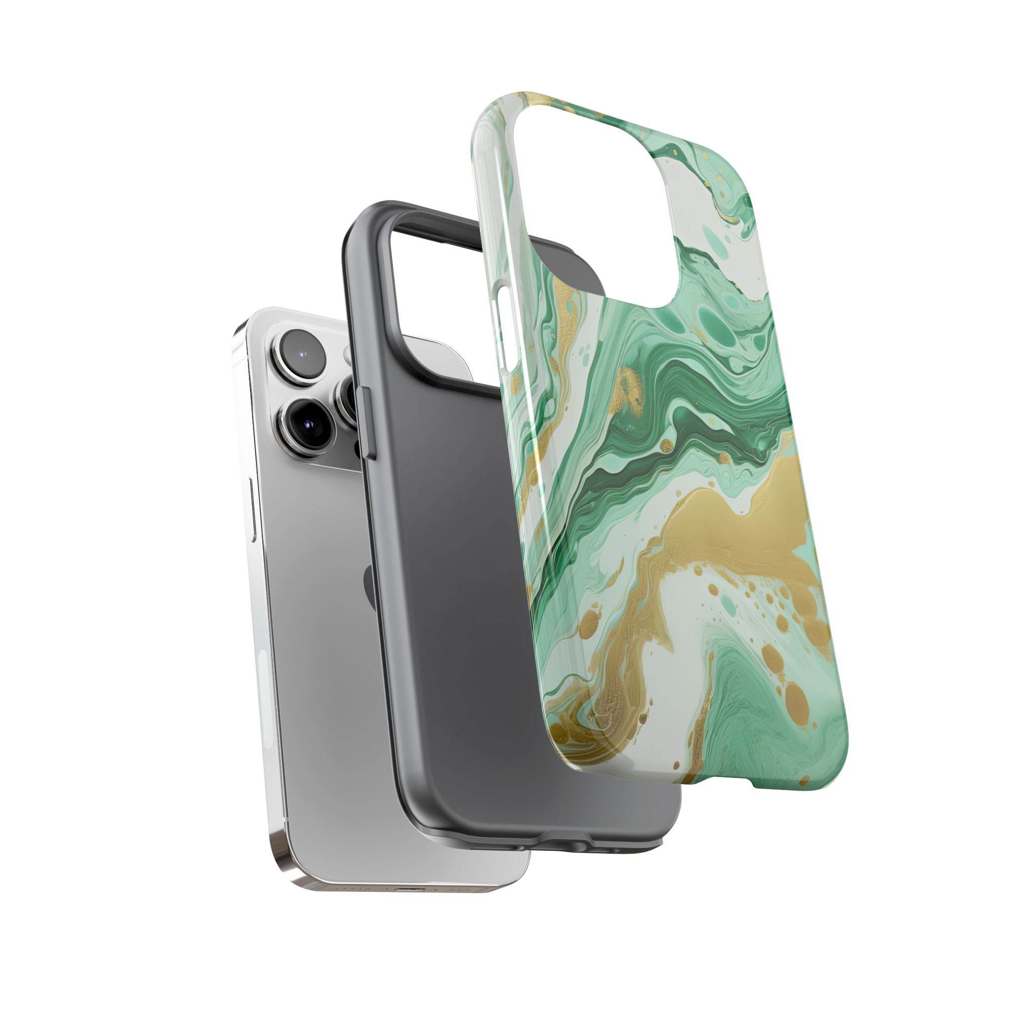Emerald Gold Marble - Tough Guard Apple iPhone Case