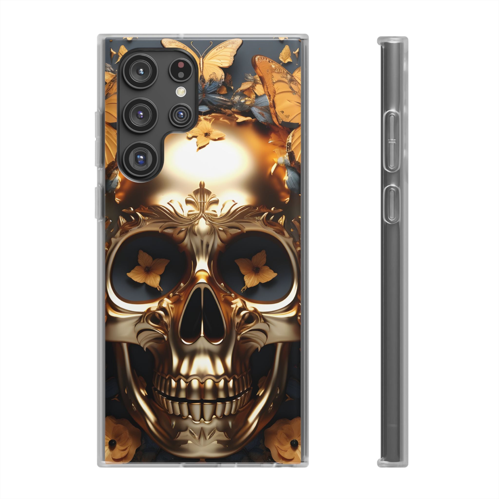 Golden Skull Floral Armor Flexi Case - Samsung Galaxy Case