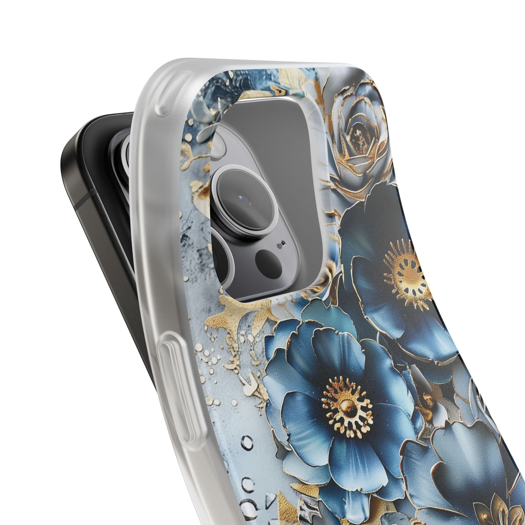 Blue Blooming Flowers Flexi Case - Apple iPhone Case