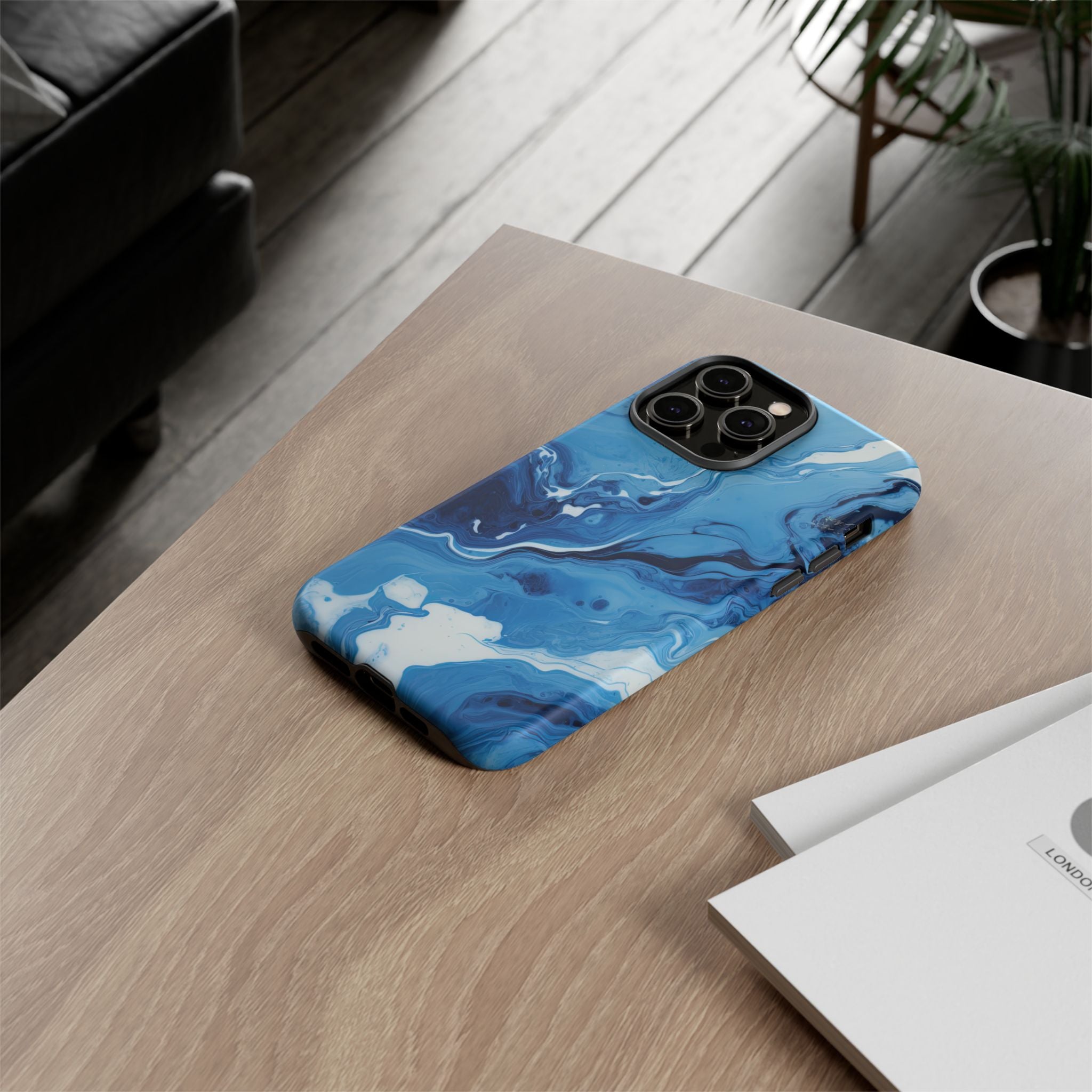 Blue Ocean Wave Marble - Tough Guard Apple iPhone Case