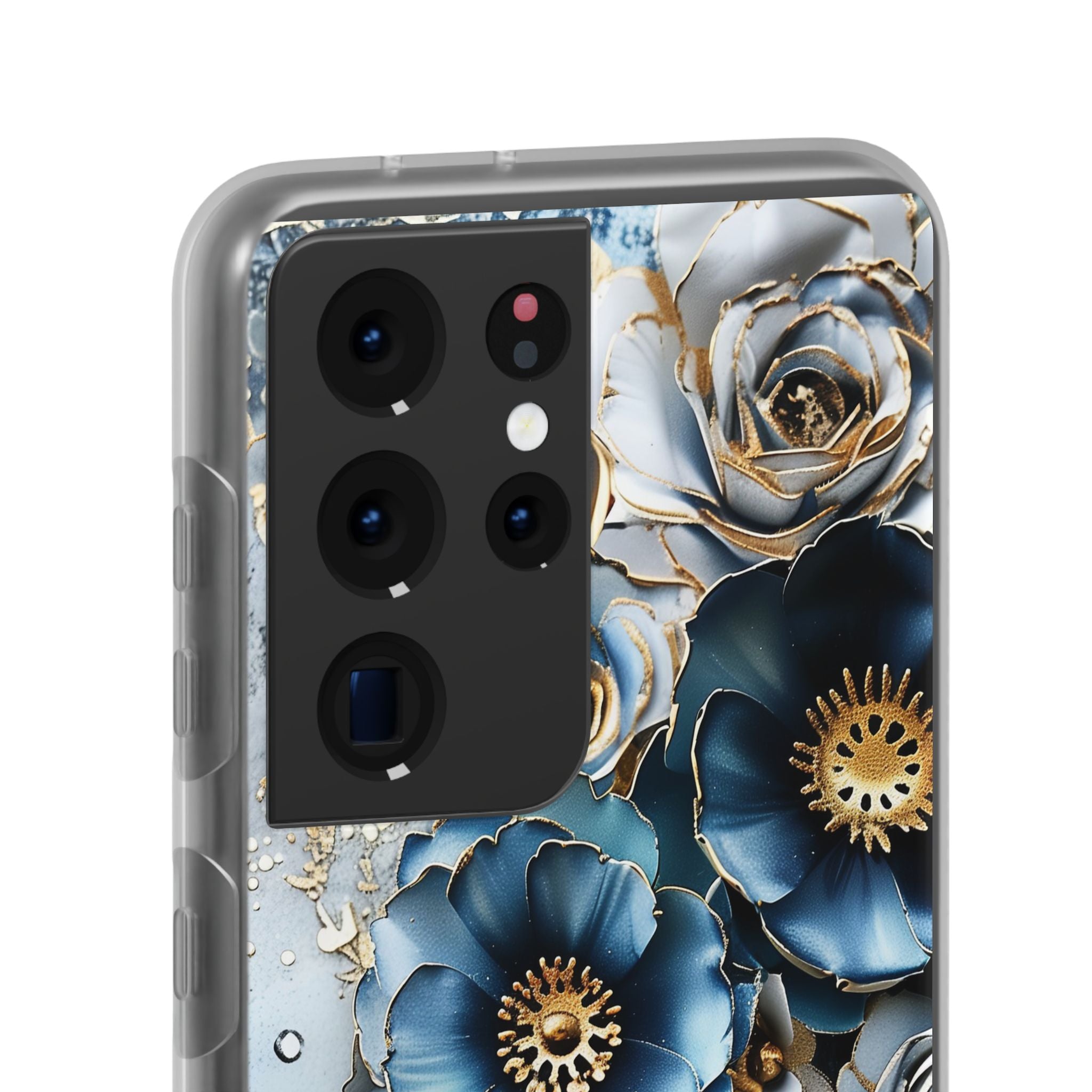Blue Blooming Flowers Flexi Case - Samsung Galaxy Case