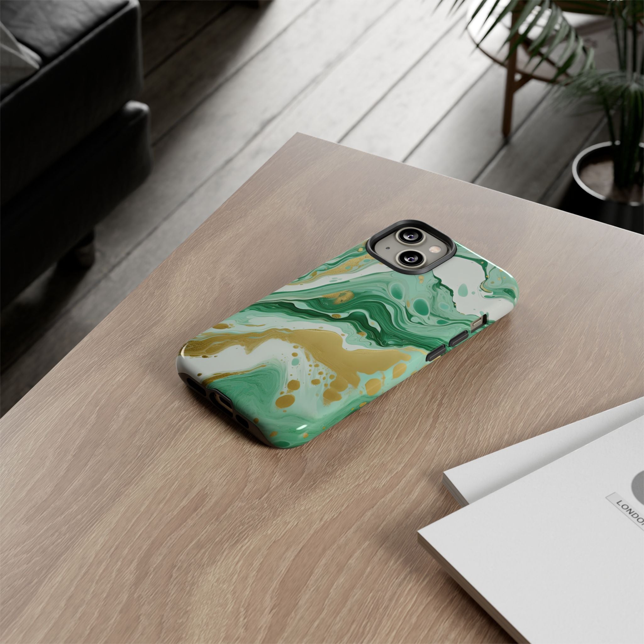Emerald Gold Marble - Tough Guard Apple iPhone Case