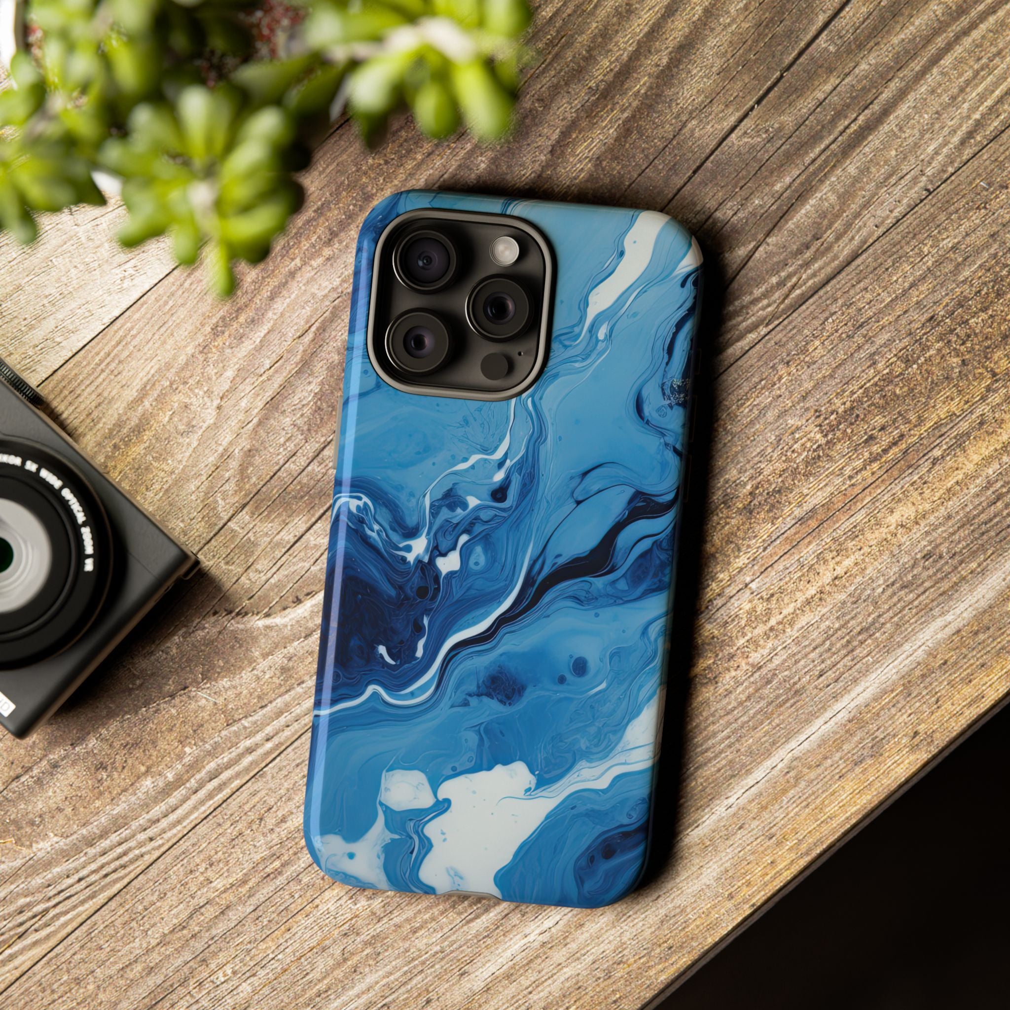 Blue Ocean Wave Marble - Tough Guard Apple iPhone Case