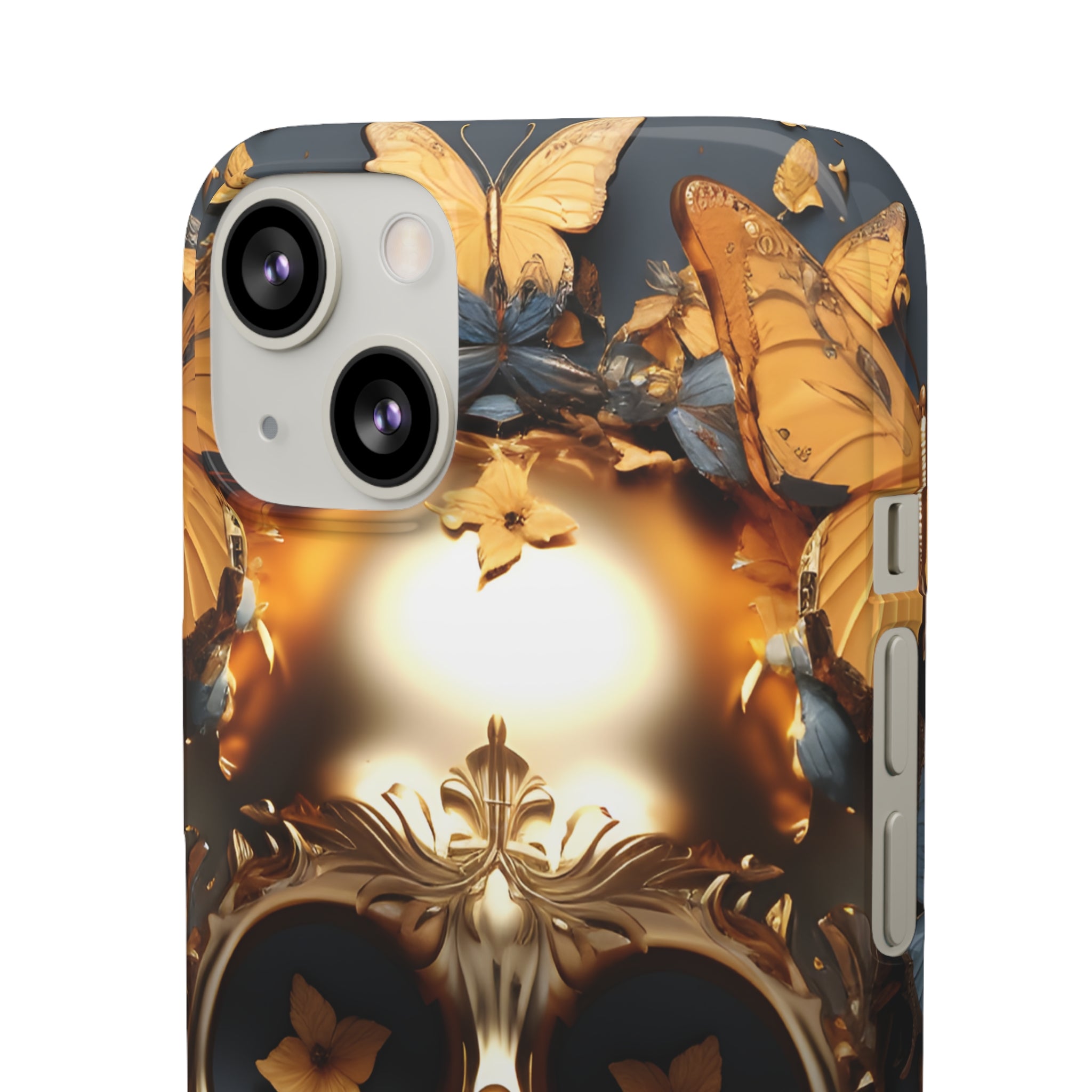 Golden Skull Floral Armor Snap Case - Apple iPhone Case