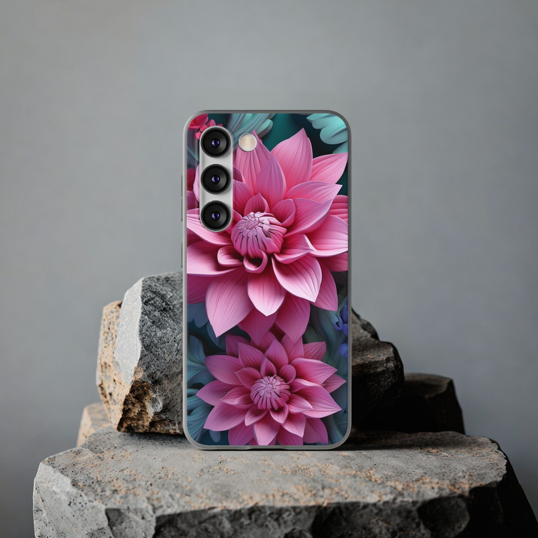 Tropical Pink Flower Flexi Case - Samsung Galaxy Case