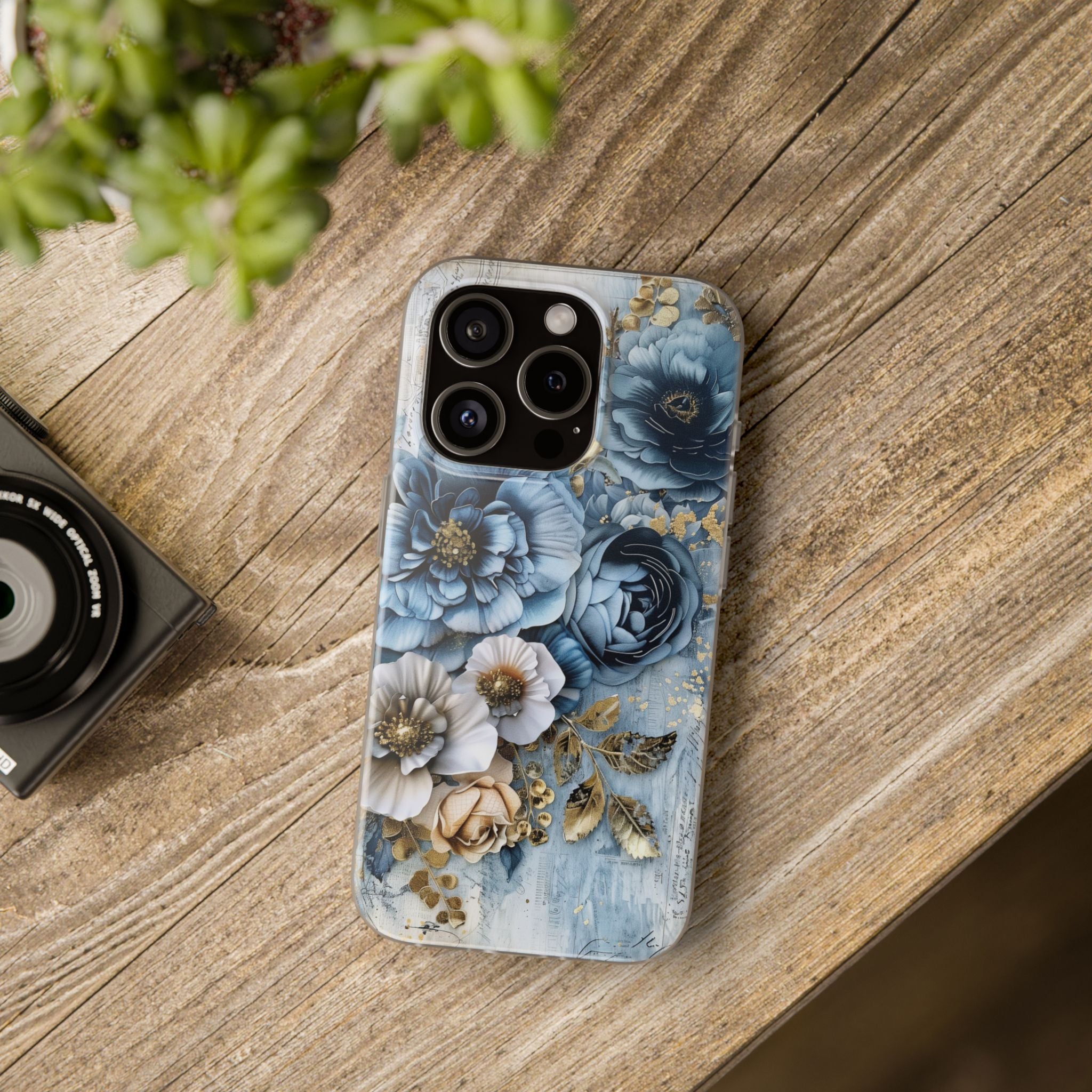 Blooming Blue Floral Bouquet Flexi Case - Apple iPhone Case